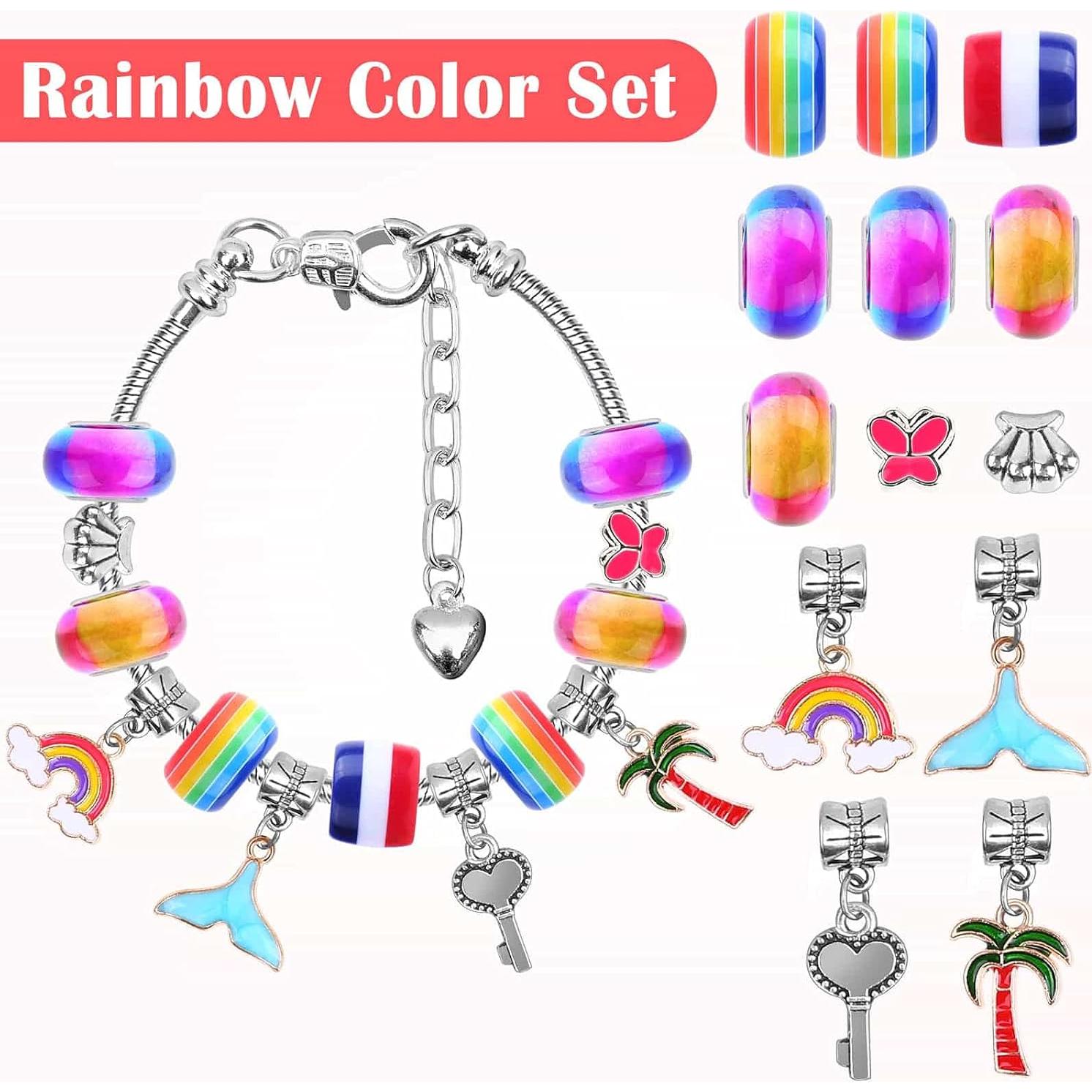 Kit de fabricación de pulseras con encanto Acejoz 85 Pcs DIY