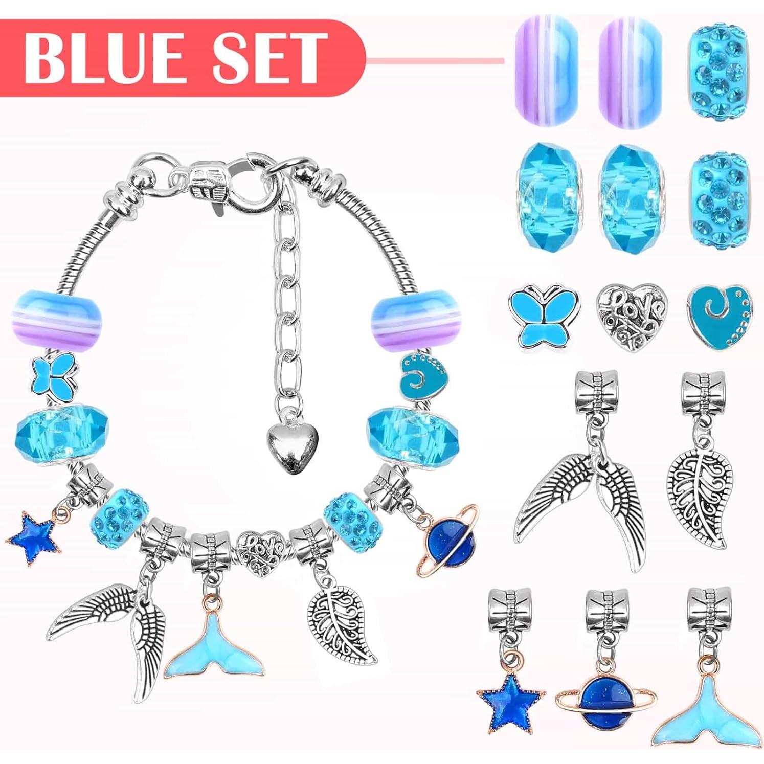 Kit de fabricación de pulseras con encanto Acejoz 85 Pcs DIY