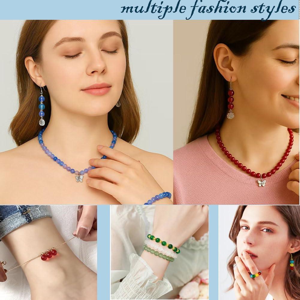 Kit de Perlas de Vidrio XJRLUK 1300pcs 8mm 48 Colores para Joyas