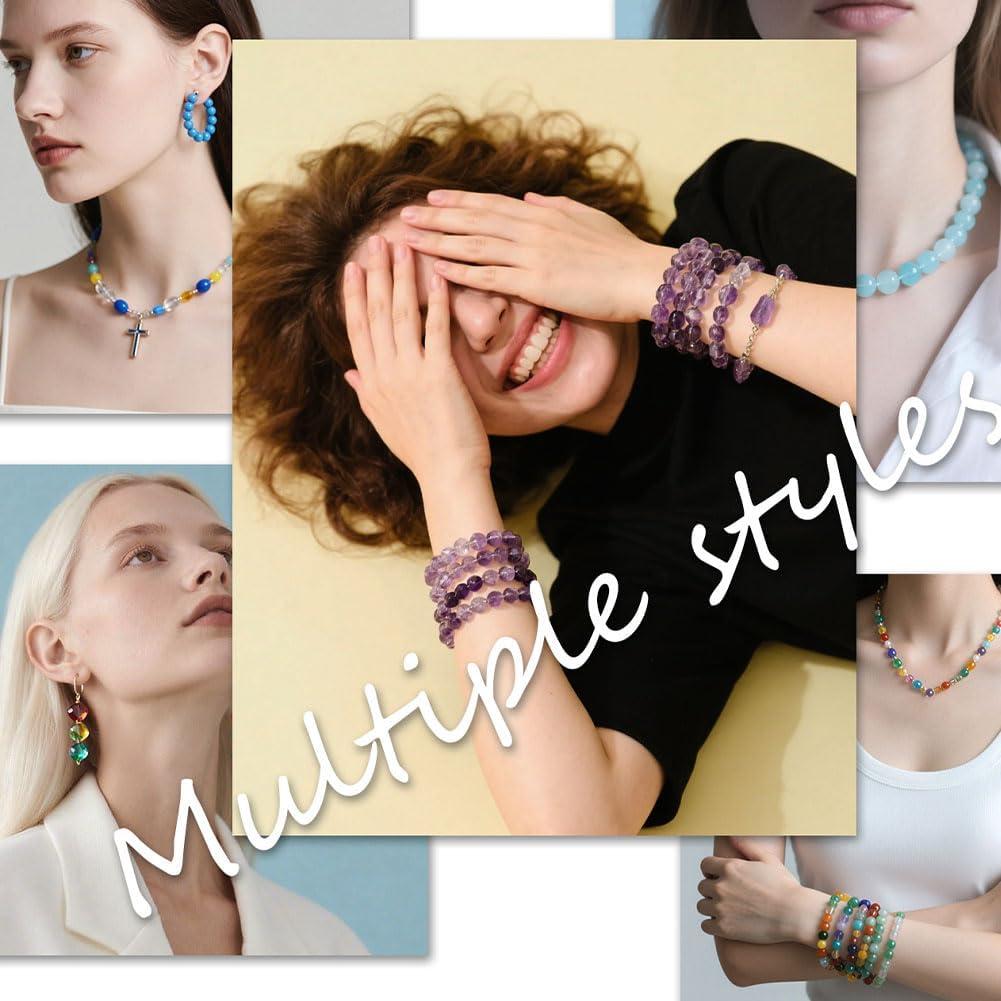 Kit de Perlas de Vidrio XJRLUK 1300pcs 8mm 48 Colores para Joyas