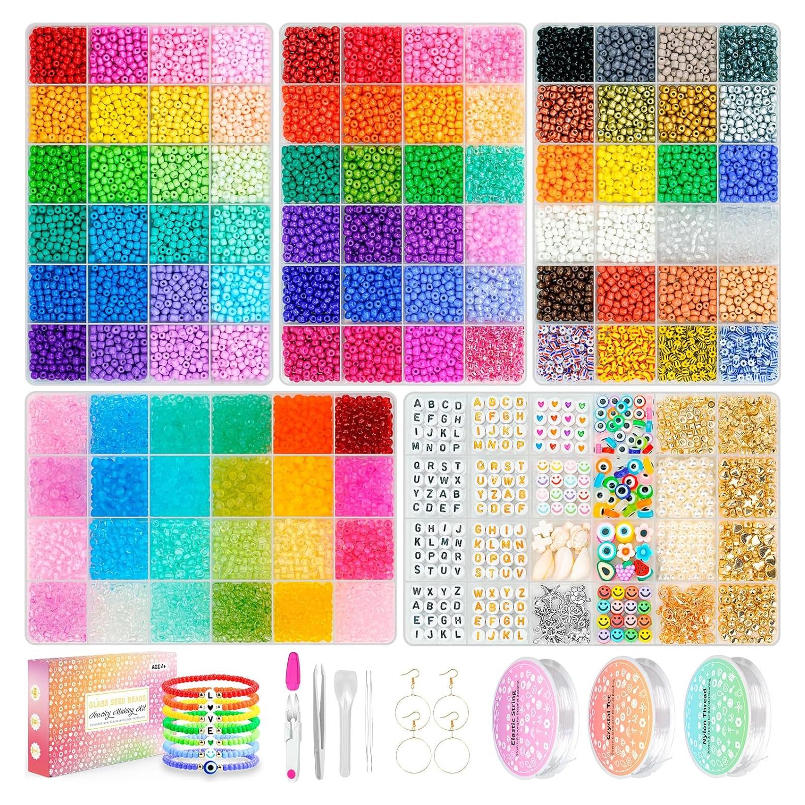 Kit de Cuentas de Vidrio 4mm 15500pcs para Joyería DIY
