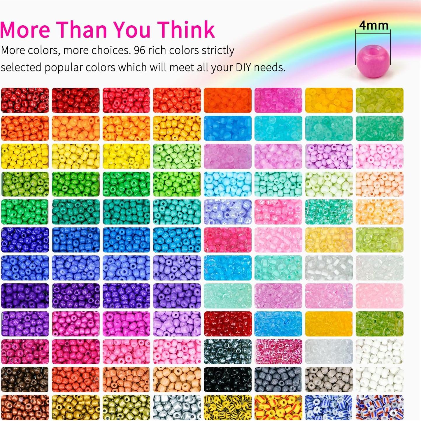 Kit de Cuentas de Vidrio 4mm 15500pcs para Joyería DIY