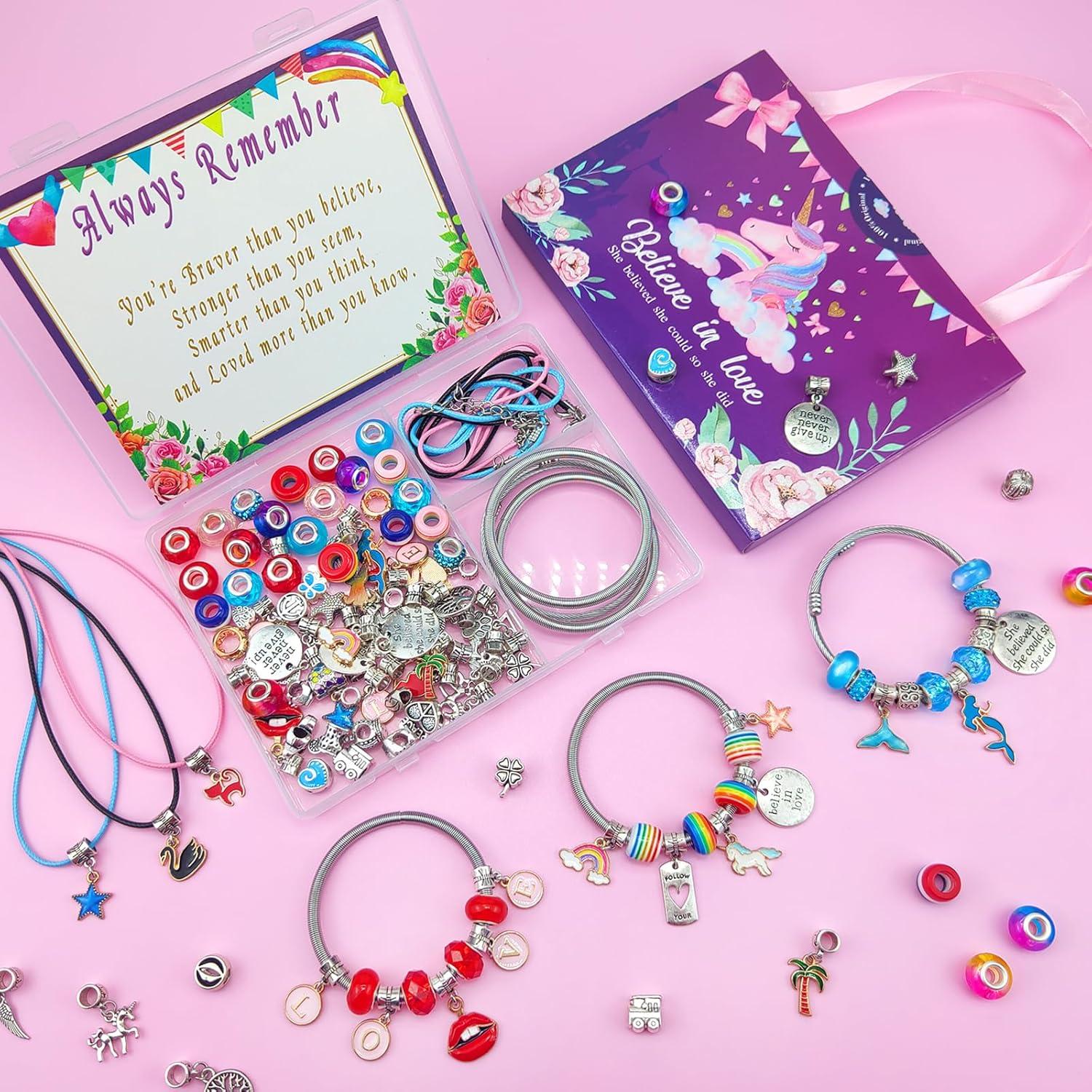 Kit de Pulseras de Encanto klmars - Manualidades para Niñas 79 Piezas