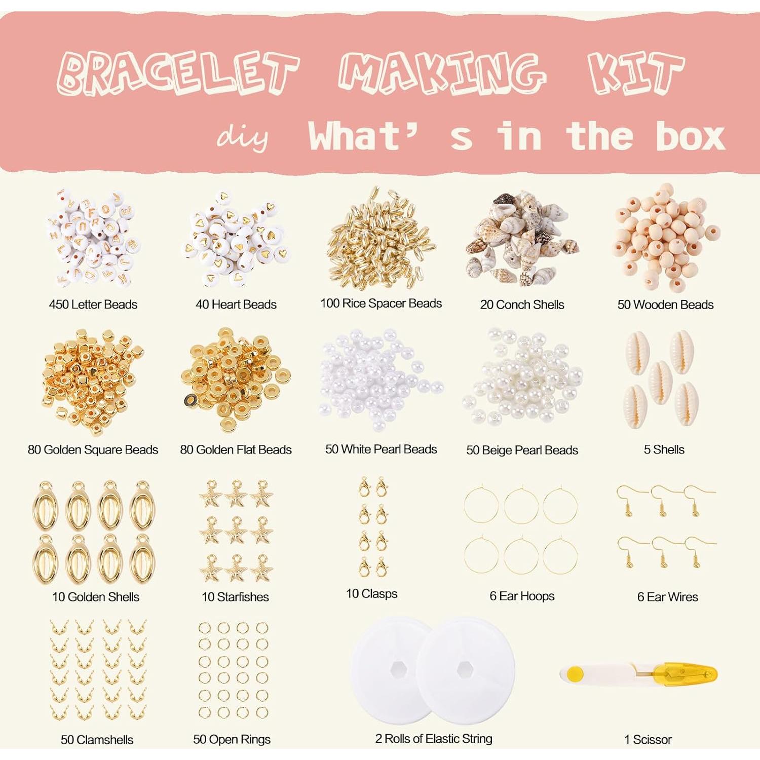 Kit de Pulseras de Amistad ADIIL 7200 Piezas 24 Colores 6mm