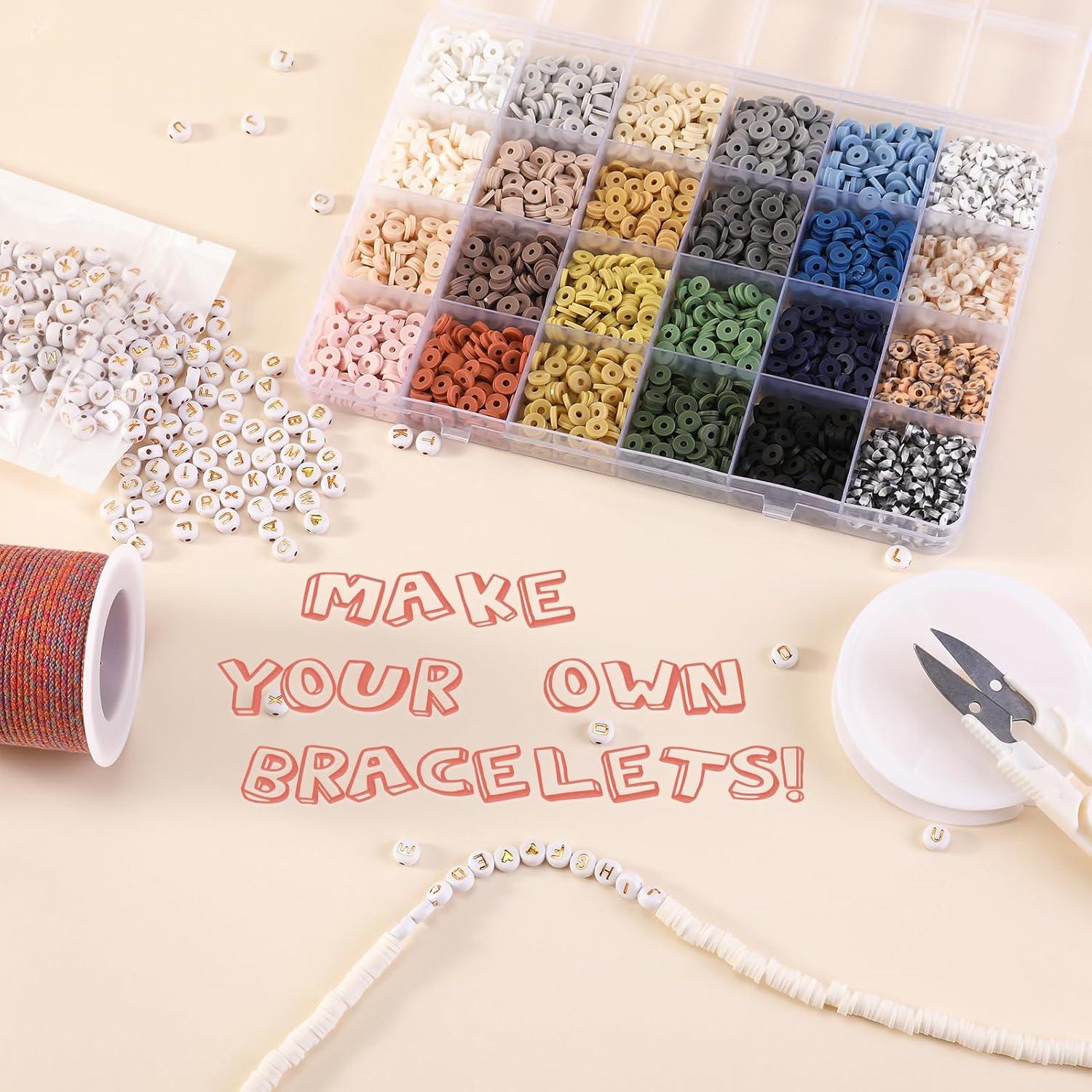 Kit de Pulseras de Amistad ADIIL 7200 Piezas 24 Colores 6mm