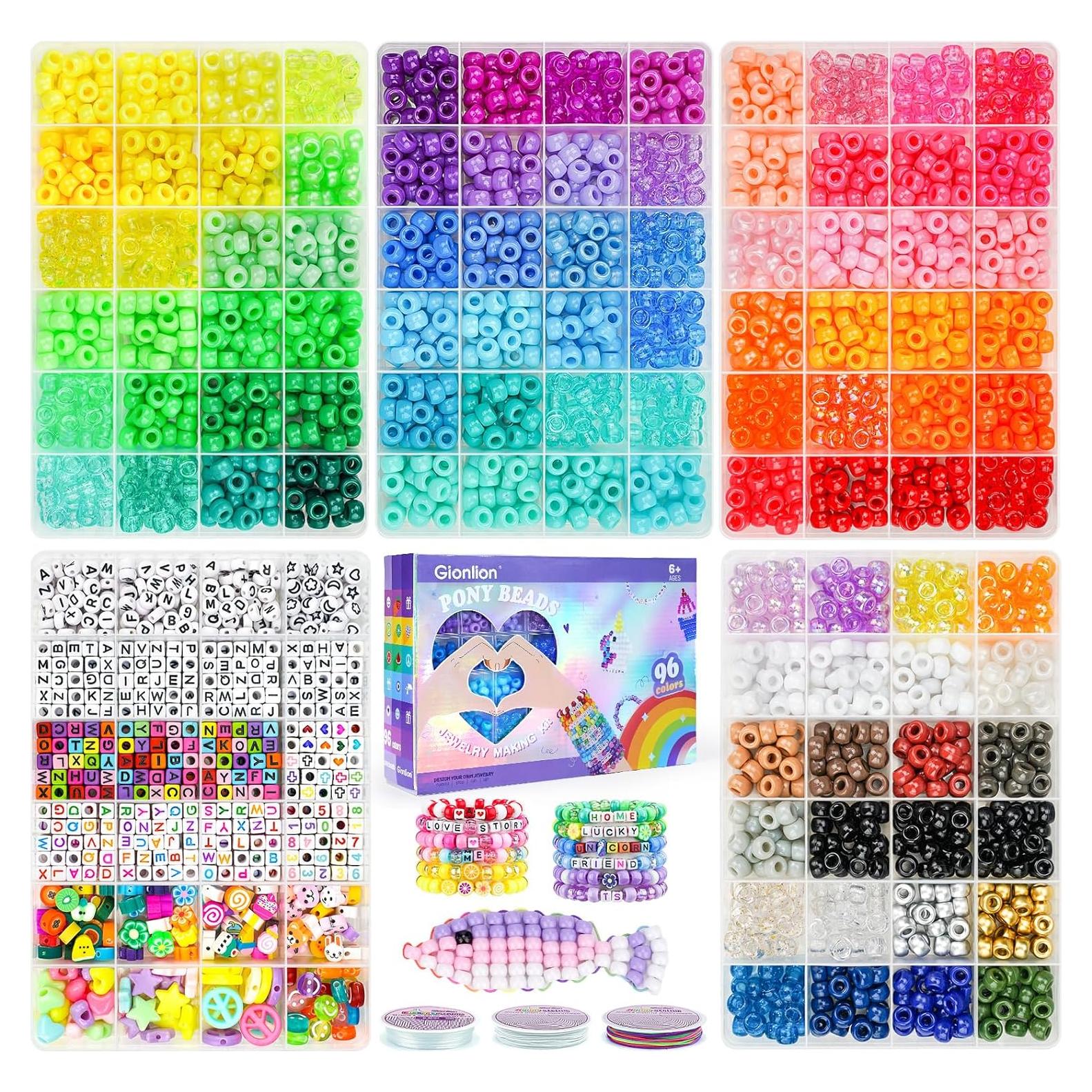 Kit de Fabricación de Pulseras Gionlion 3550 Piezas 96 Colores