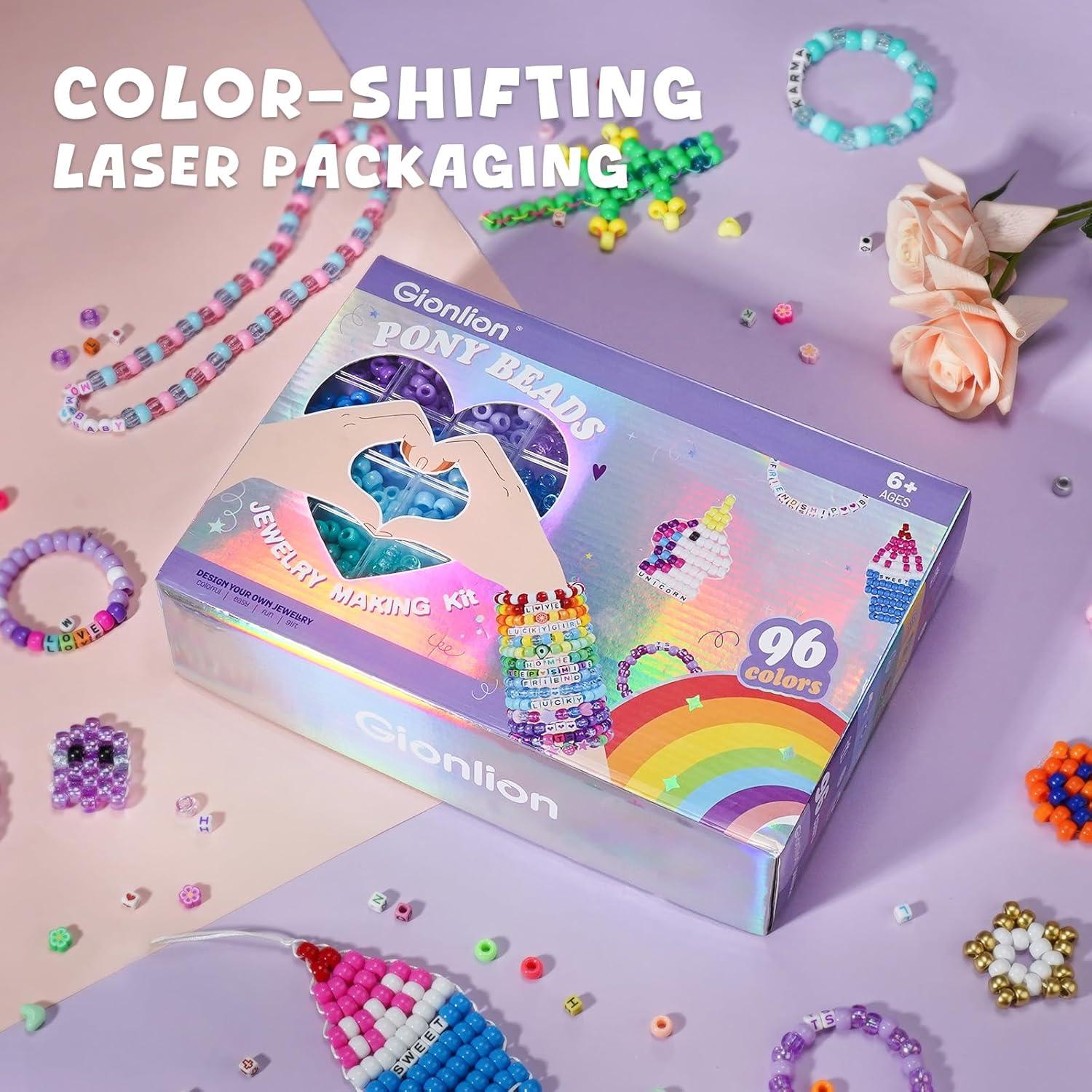 Kit de Fabricación de Pulseras Gionlion 3550 Piezas 96 Colores