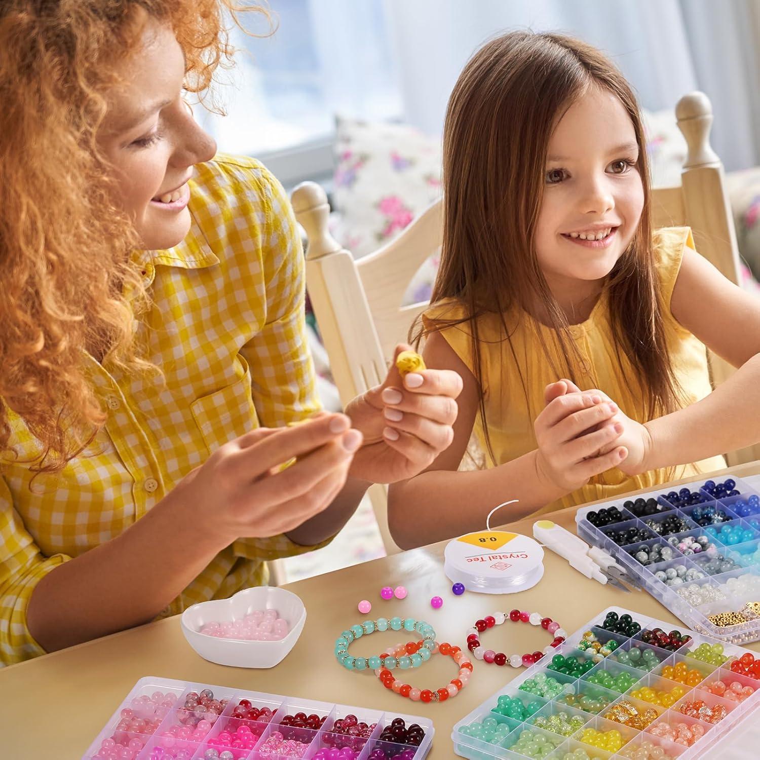 Kit de Pulseras de Perlas de Vidrio 8mm Funtopia 1540pcs DIY