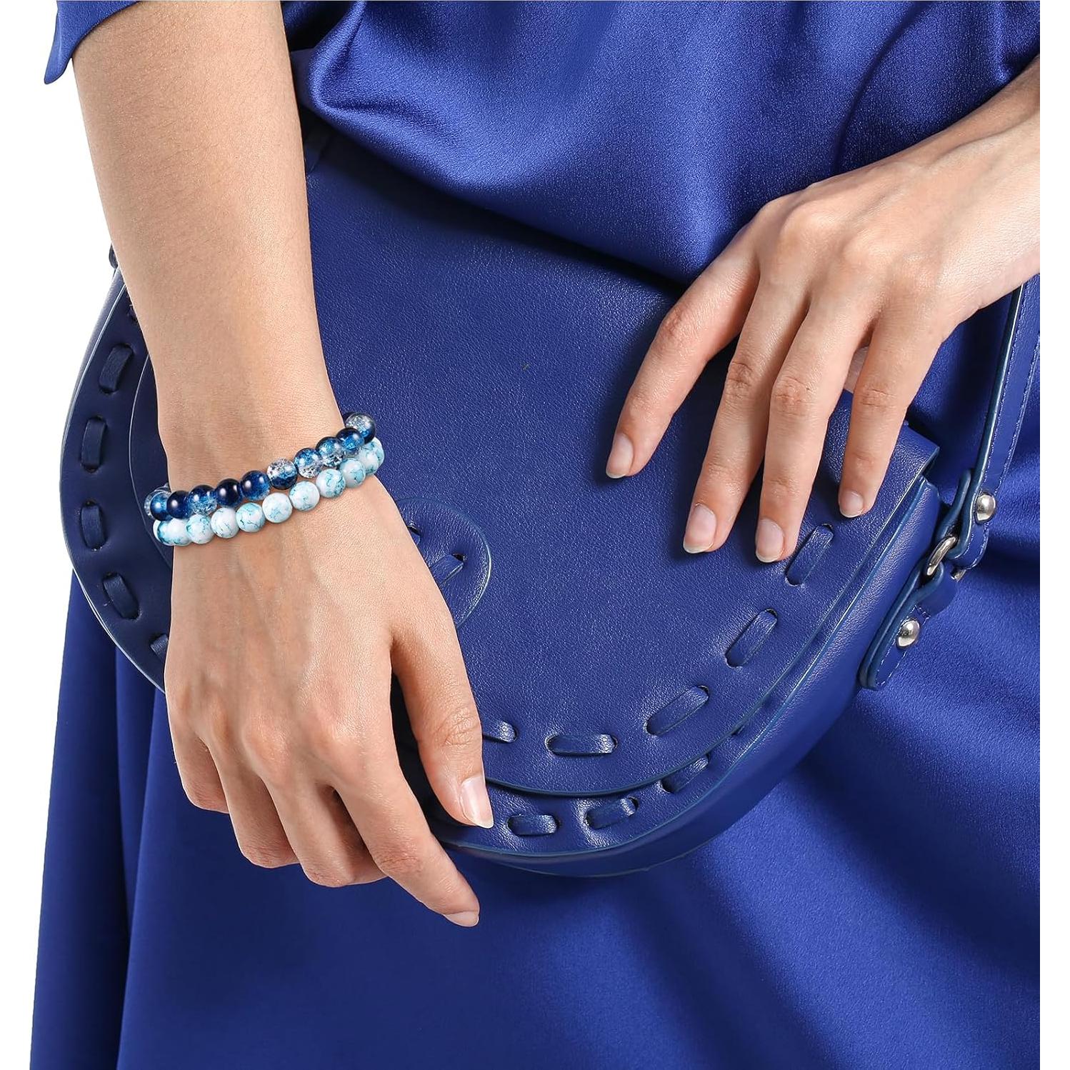 Kit de Pulseras de Perlas de Vidrio 8mm Funtopia 1540pcs DIY