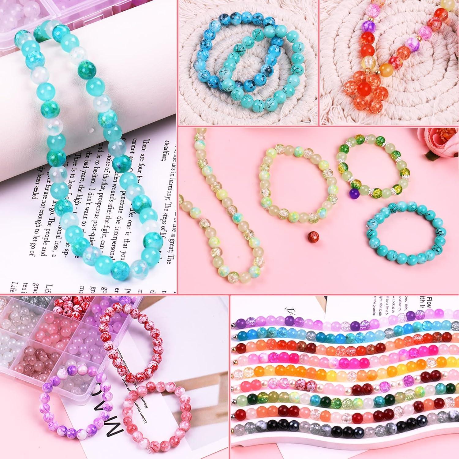 Kit de Pulseras de 2080 Perlas de Vidrio Wuollgess 8mm