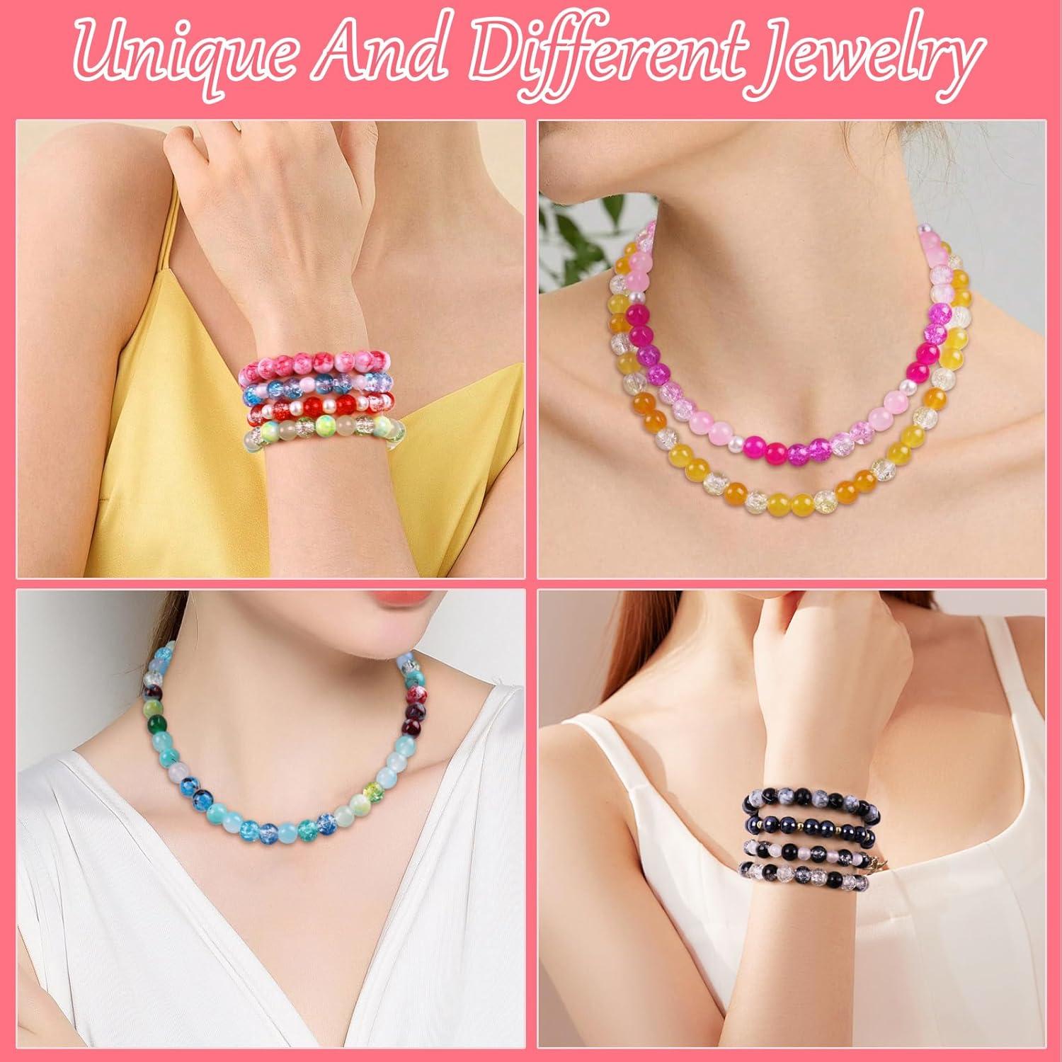 Kit de Pulseras de 2080 Perlas de Vidrio Wuollgess 8mm