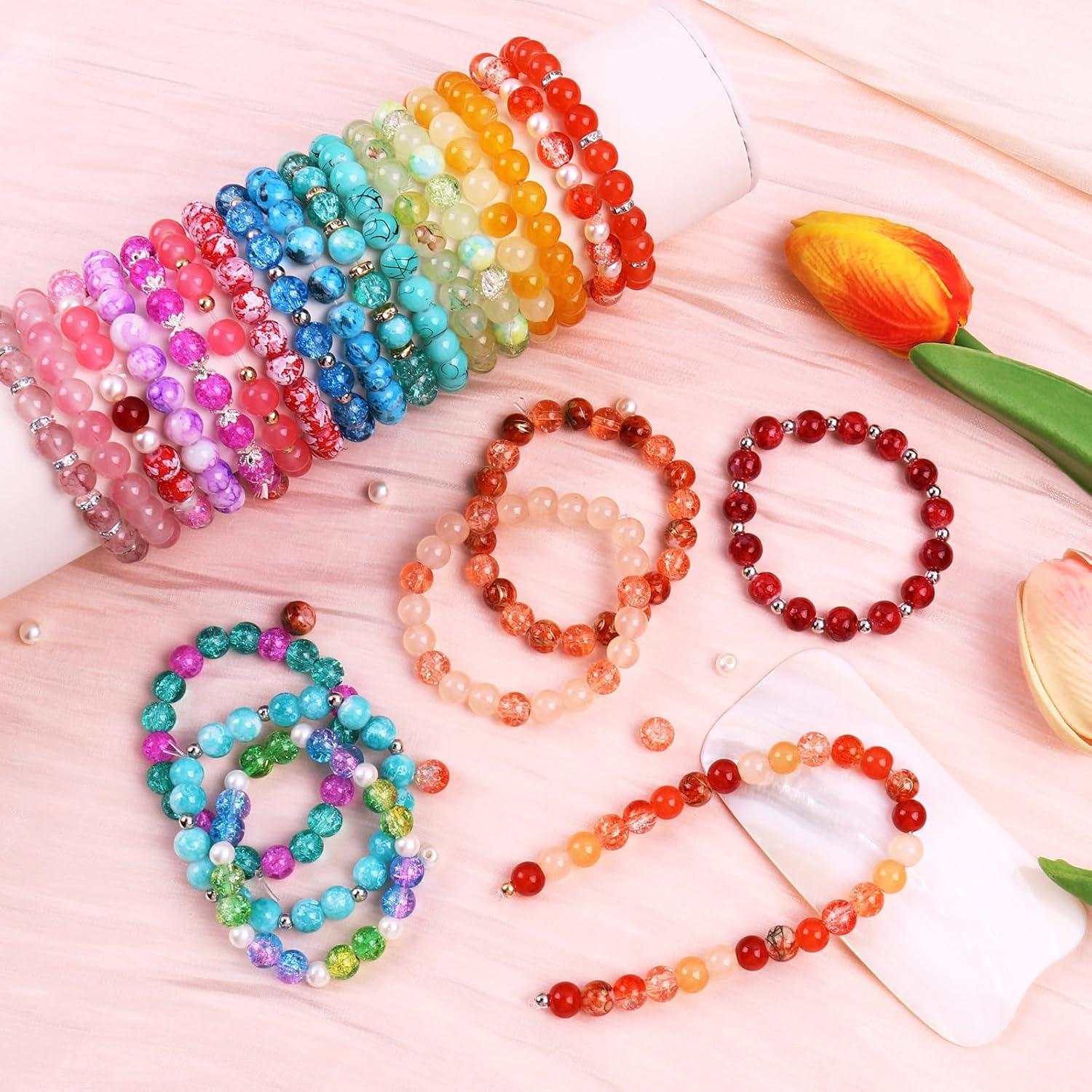 Kit de Pulseras de 2080 Perlas de Vidrio Wuollgess 8mm