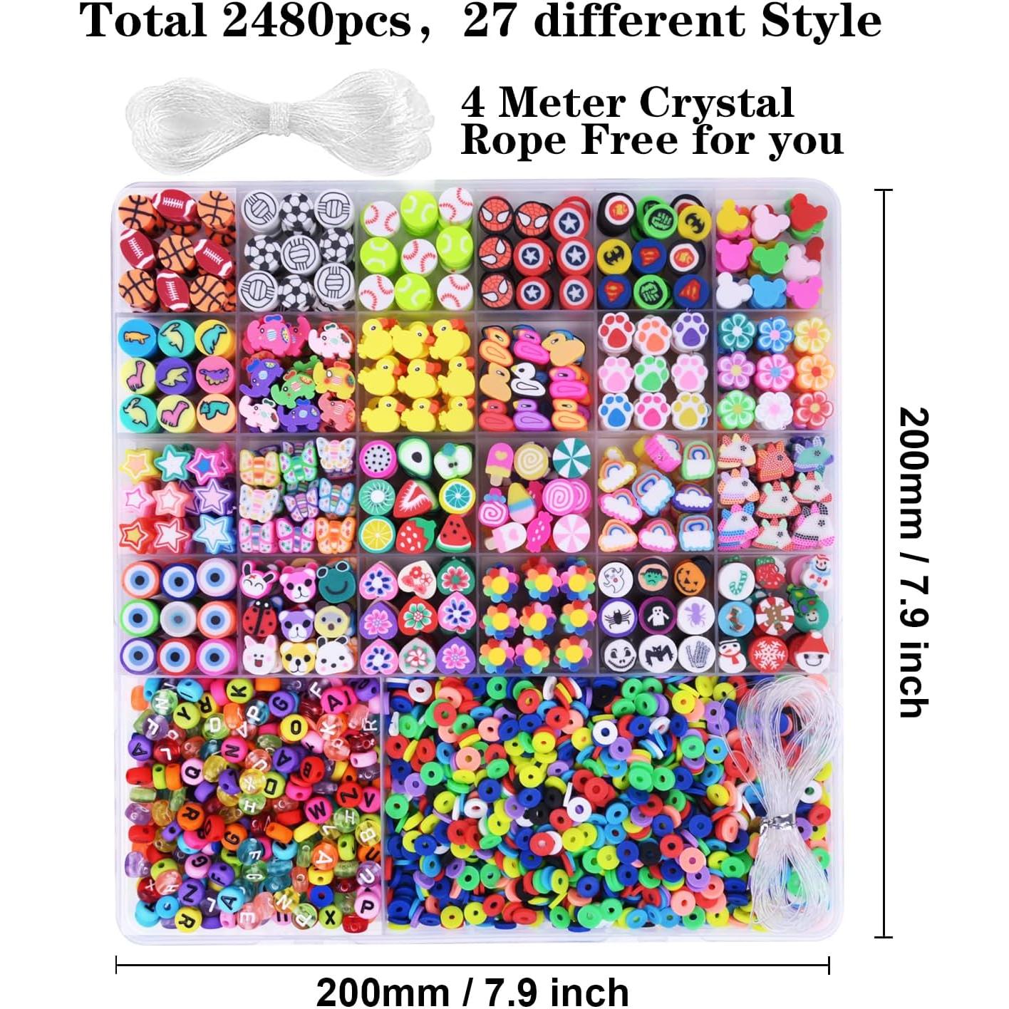 Kit de Cuentas de Arcilla Polimérica BBita 2480 Piezas DIY