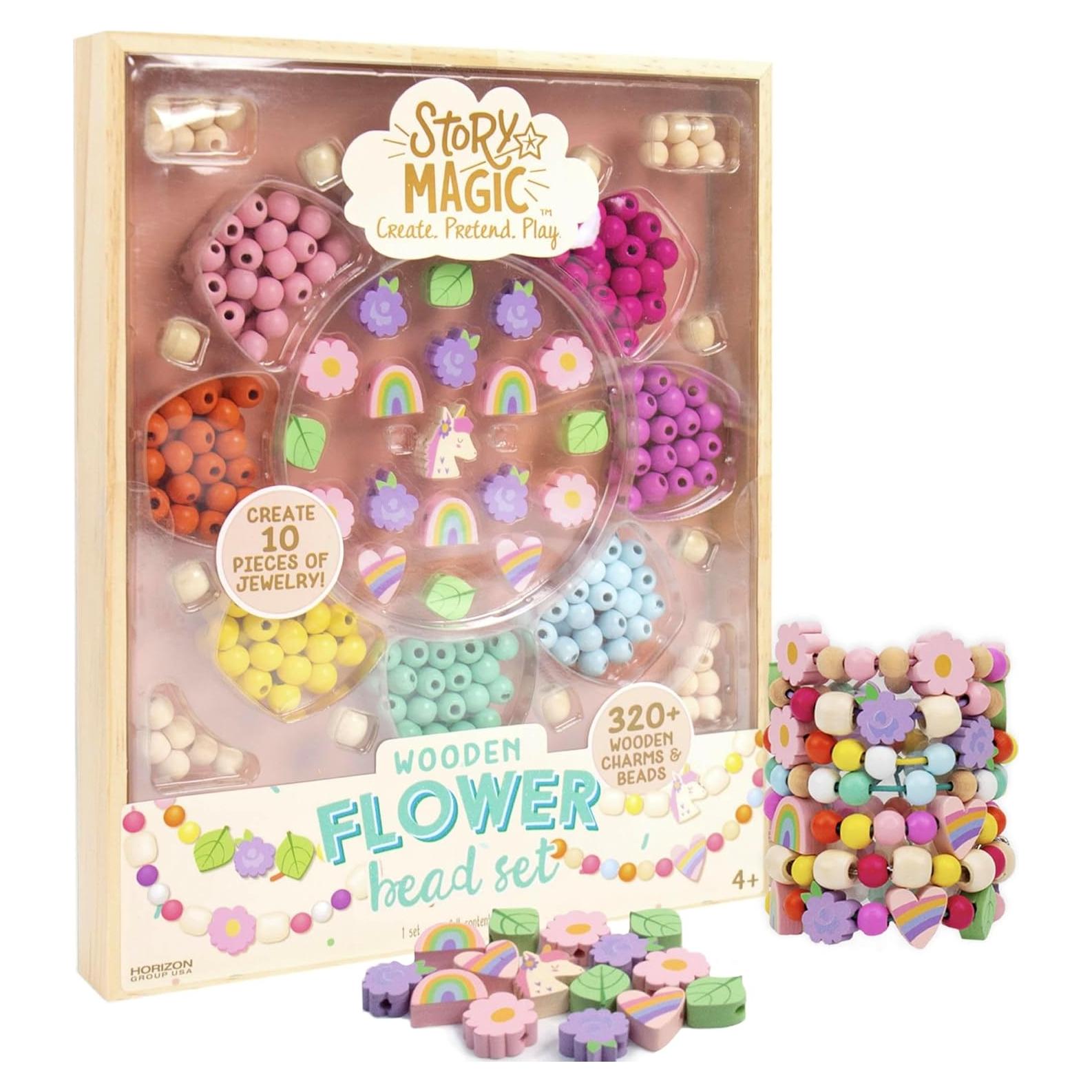 Juego de Cuentas de Flores de Madera Story Magic - 339 Piezas