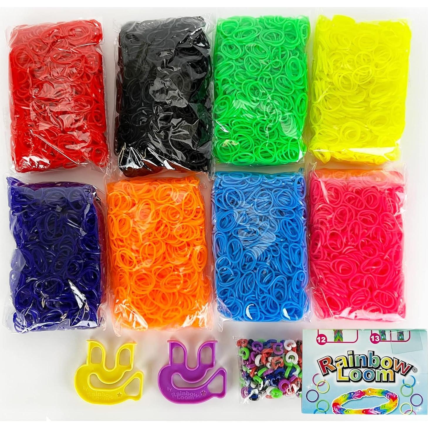 Caja del Tesoro Rainbow Loom Neón - 8000 Bandas de Goma