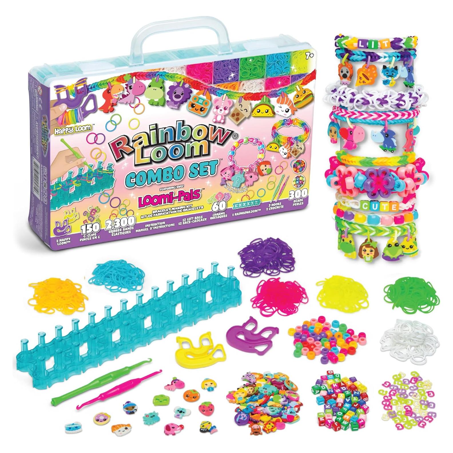 Kit de Pulsera Rainbow Loom Combo Loomi-Pal 2300 Bandas
