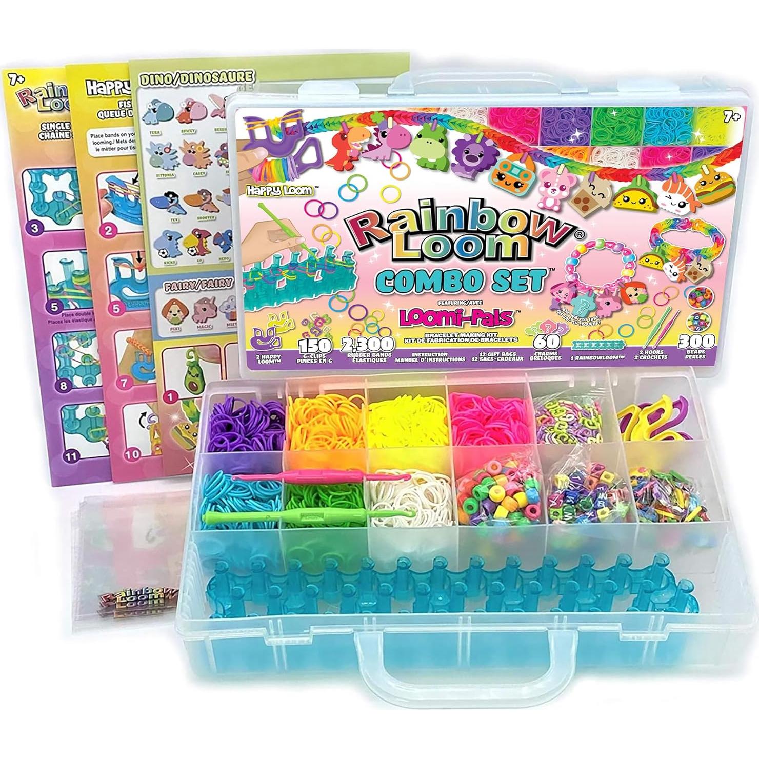 Kit de Pulsera Rainbow Loom Combo Loomi-Pal 2300 Bandas