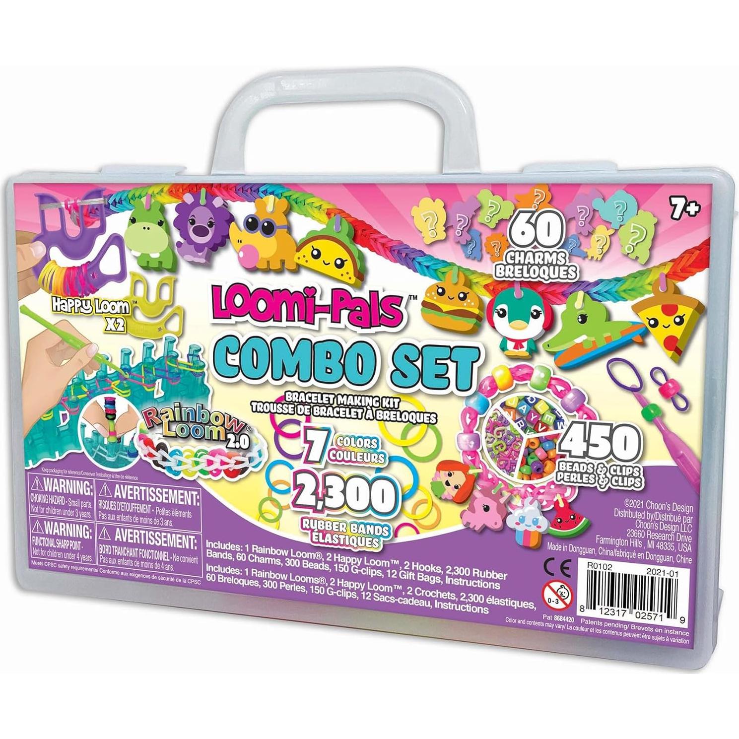 Kit de Pulsera Rainbow Loom Combo Loomi-Pal 2300 Bandas