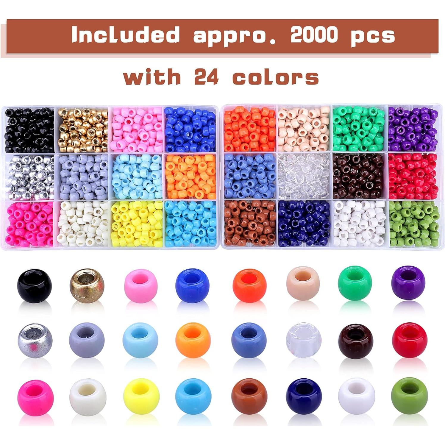 Kit de Cuentas para Pulseras Greentime 2000 Piezas 9mm 24 Colores