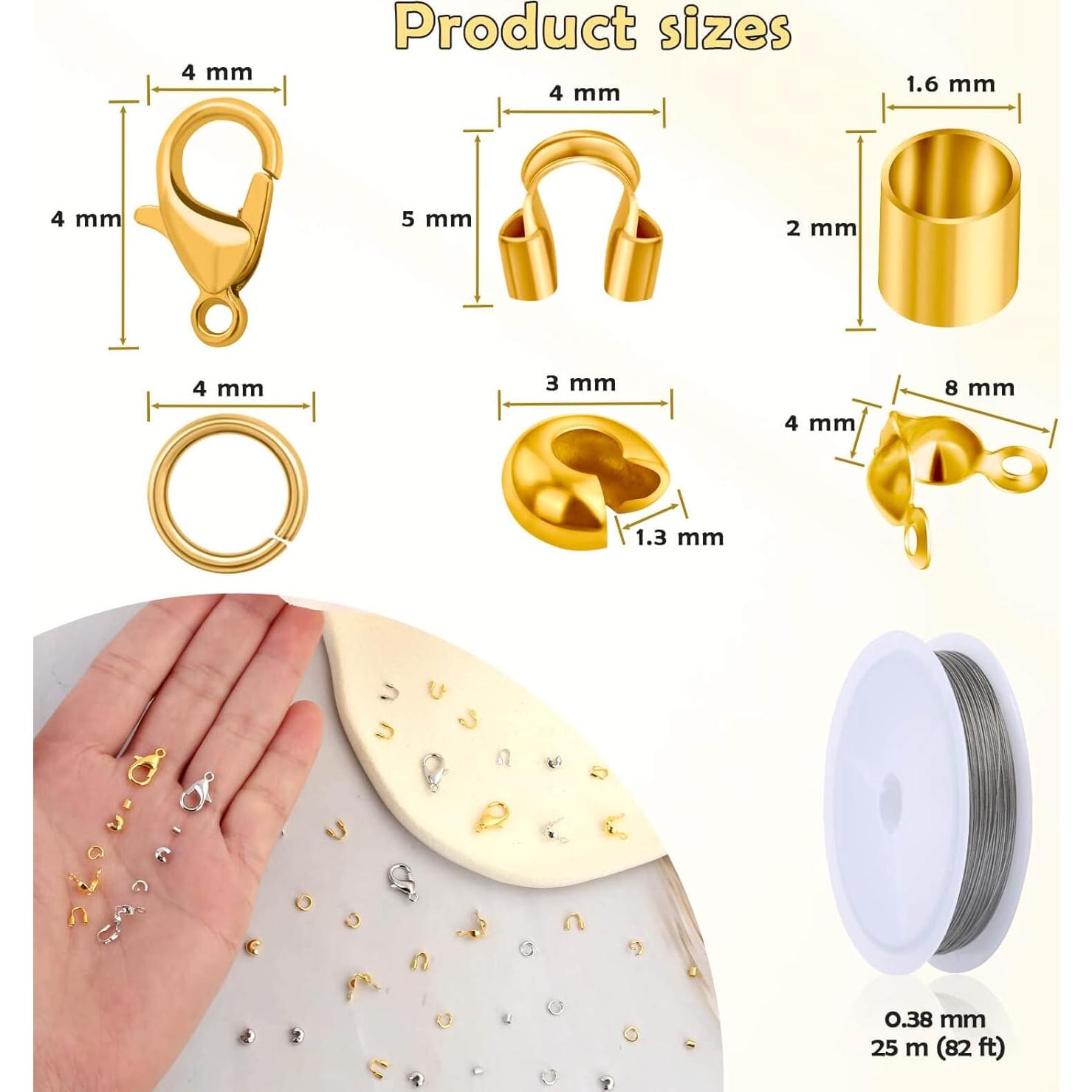 Kit de 1200 Piezas de Cuentas de Crimpado Acejoz - Joyas