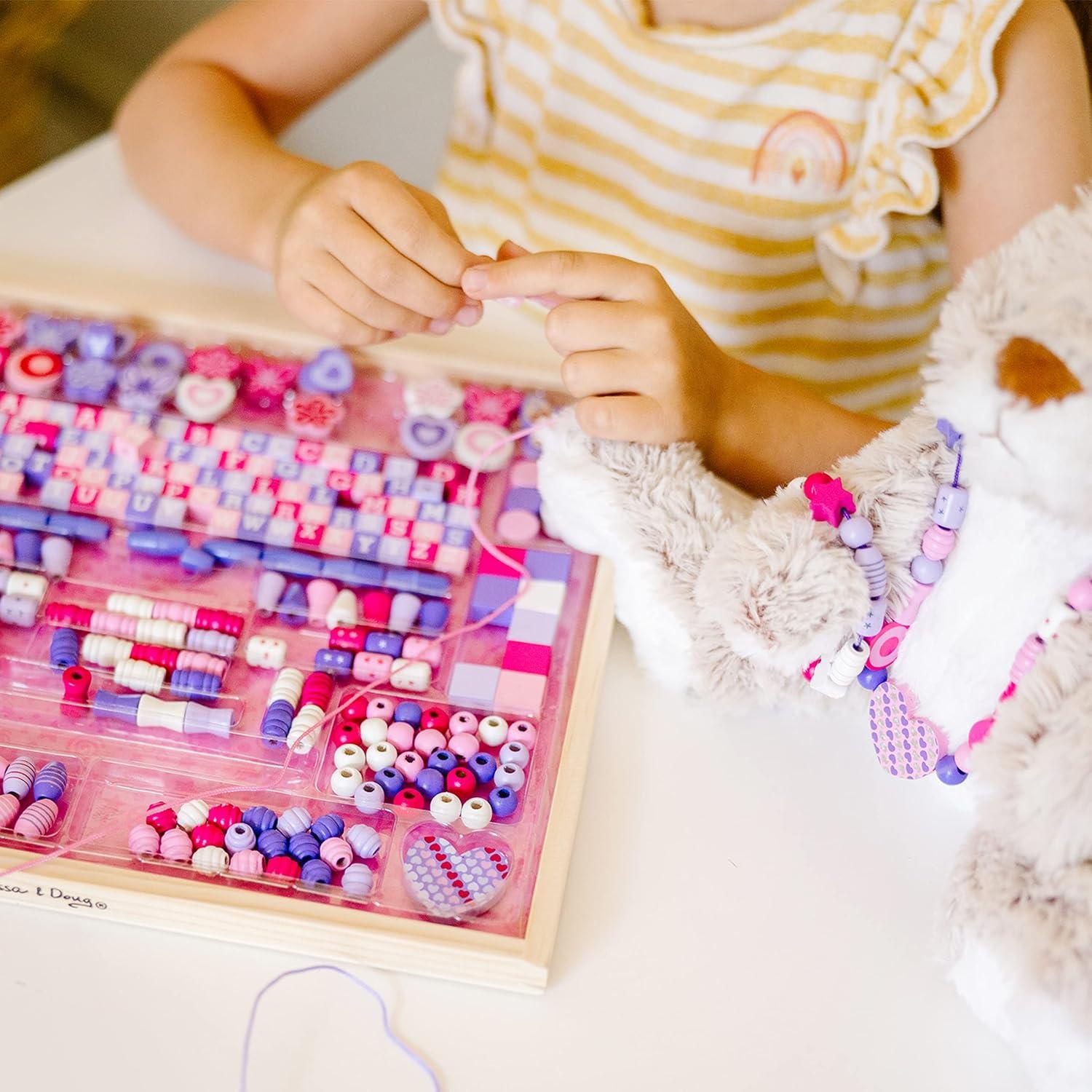 Kit de Cuentas de Madera Melissa & Doug - 340 Piezas para Joyas