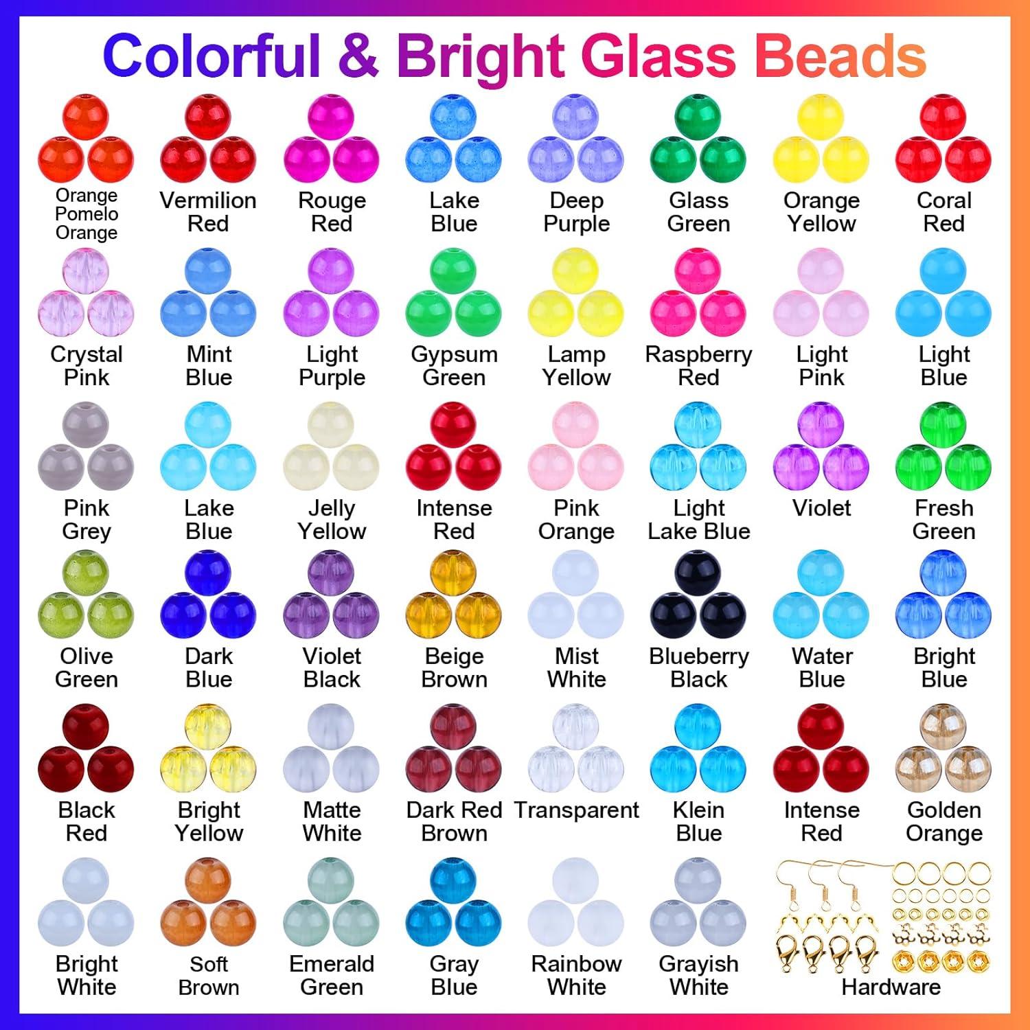 Kit de Perlas de Vidrio 2500 Piezas XSEINO 6mm 46 Colores