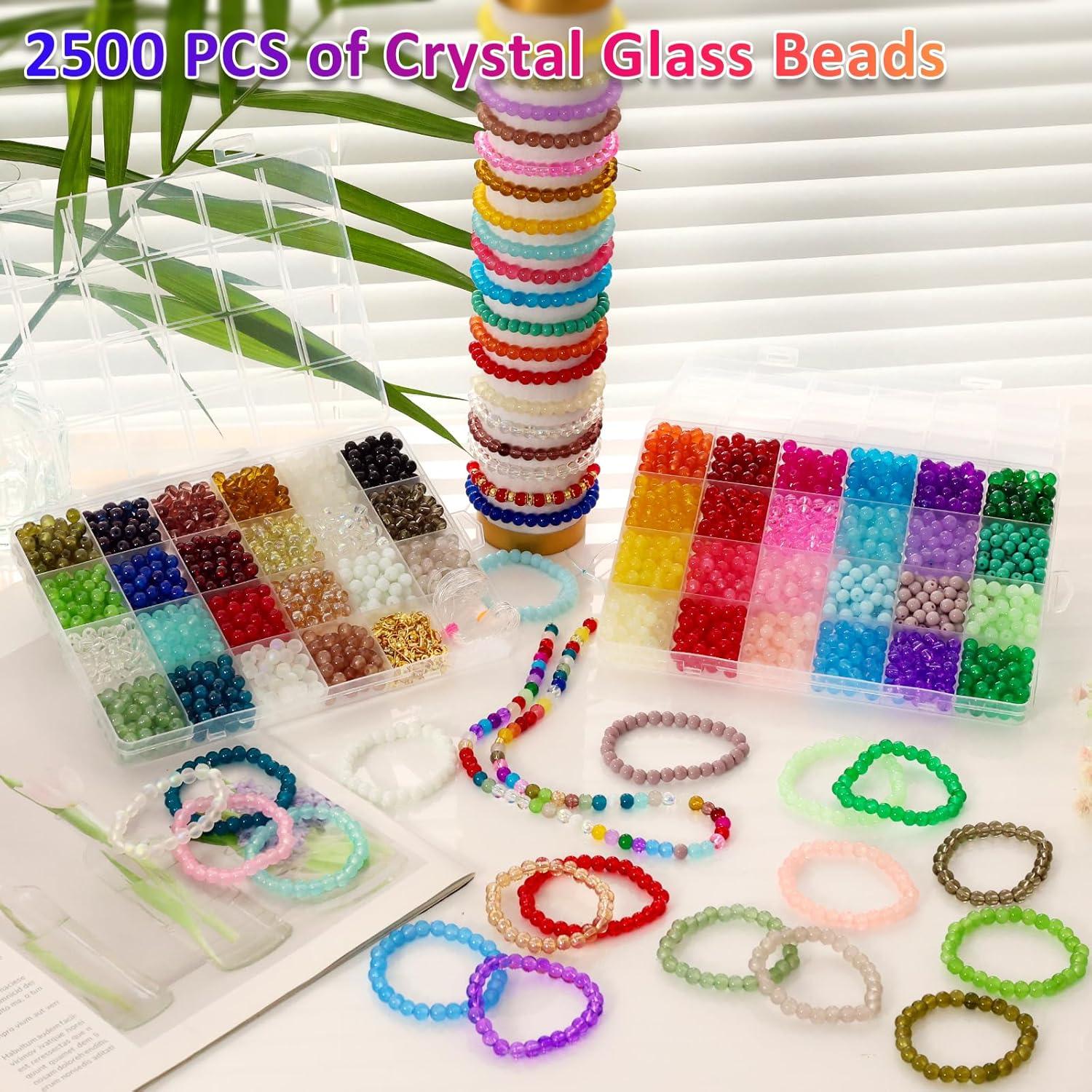 Kit de Perlas de Vidrio 2500 Piezas XSEINO 6mm 46 Colores