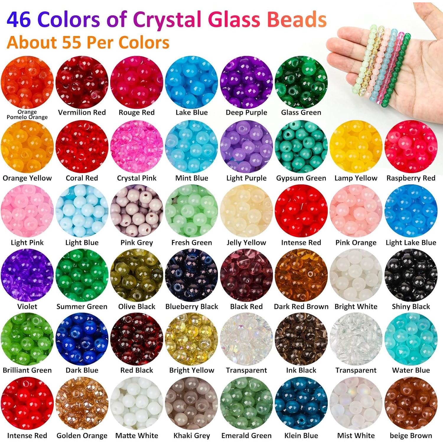 Kit de Perlas de Vidrio 2500 Piezas XSEINO 6mm 46 Colores