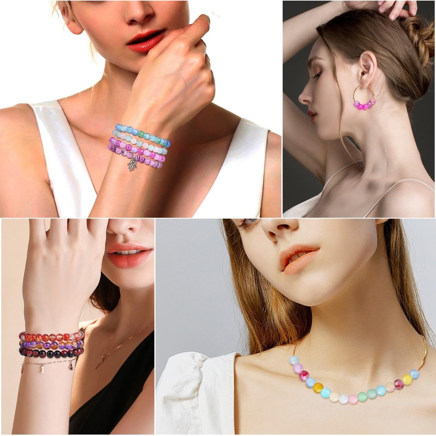 Kit de Perlas de Vidrio LAIDANLA 1400PCS 8mm para Joyería DIY