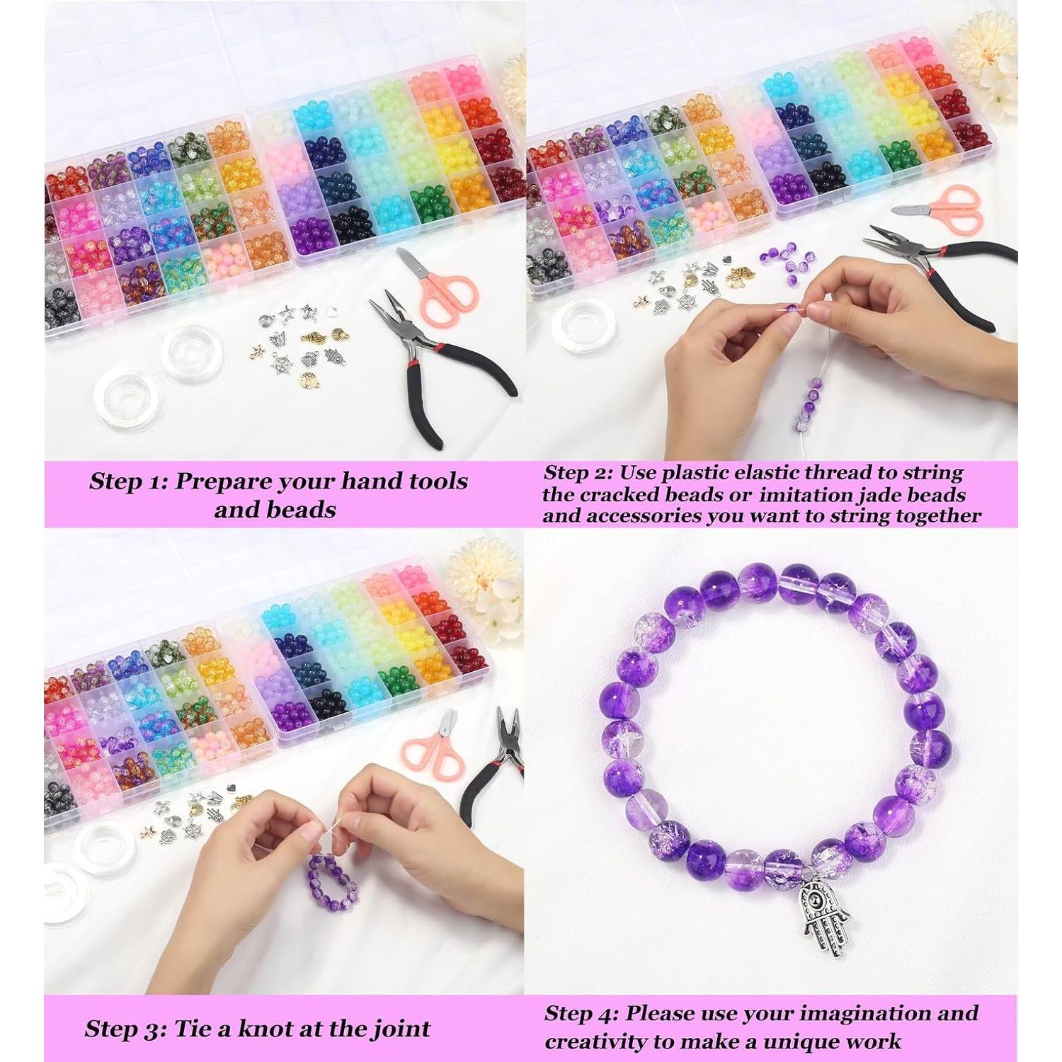 Kit de Perlas de Vidrio LAIDANLA 1400PCS 8mm para Joyería DIY