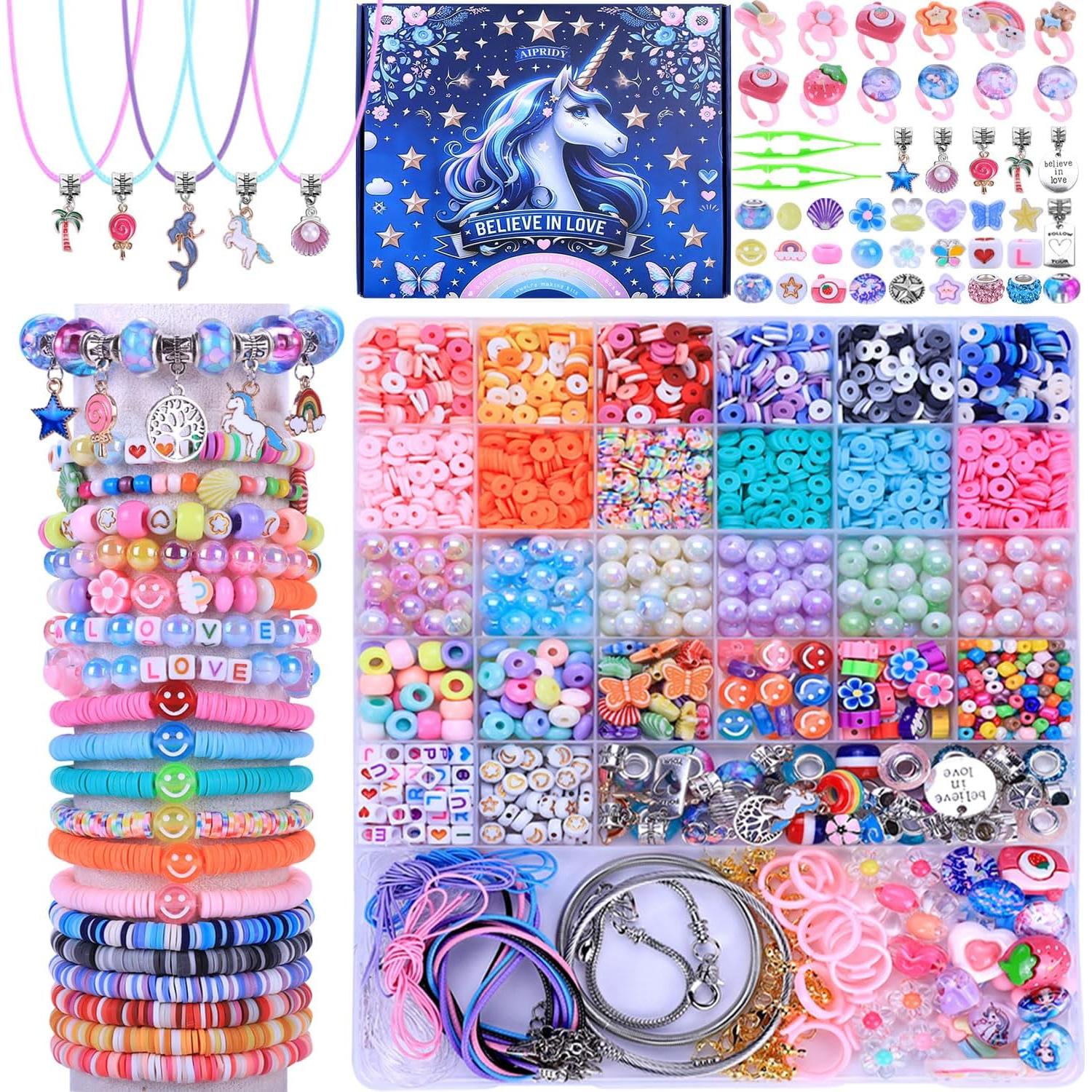 Kit de Fabricación de Joyería AIPRIDY 3200 Piezas Unicornio Azul