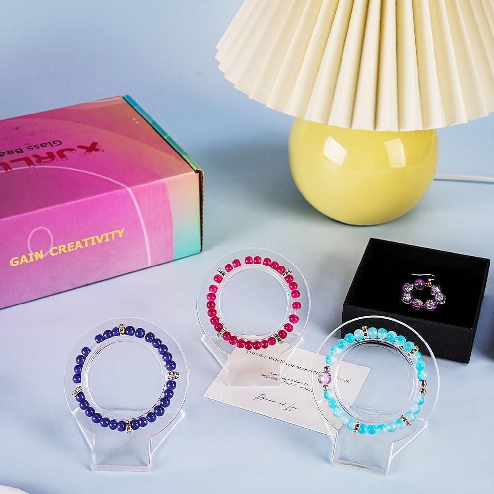 Kit de Fabricación de Pulseras de Cuentas de Vidrio XJRLUK 3000 Piezas 6mm 72 Colores