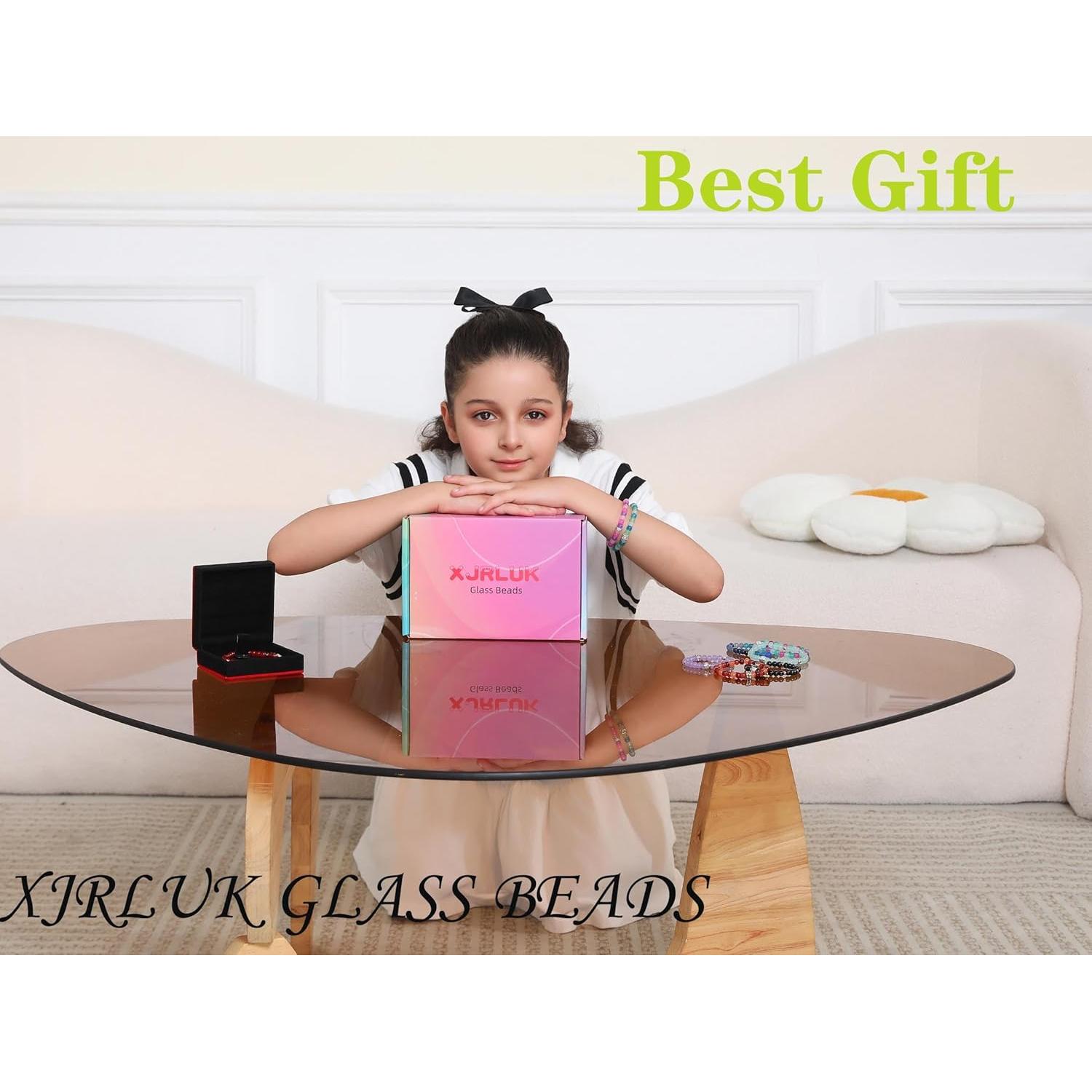 Kit de Fabricación de Pulseras de Cuentas de Vidrio XJRLUK 3000 Piezas 6mm 72 Colores