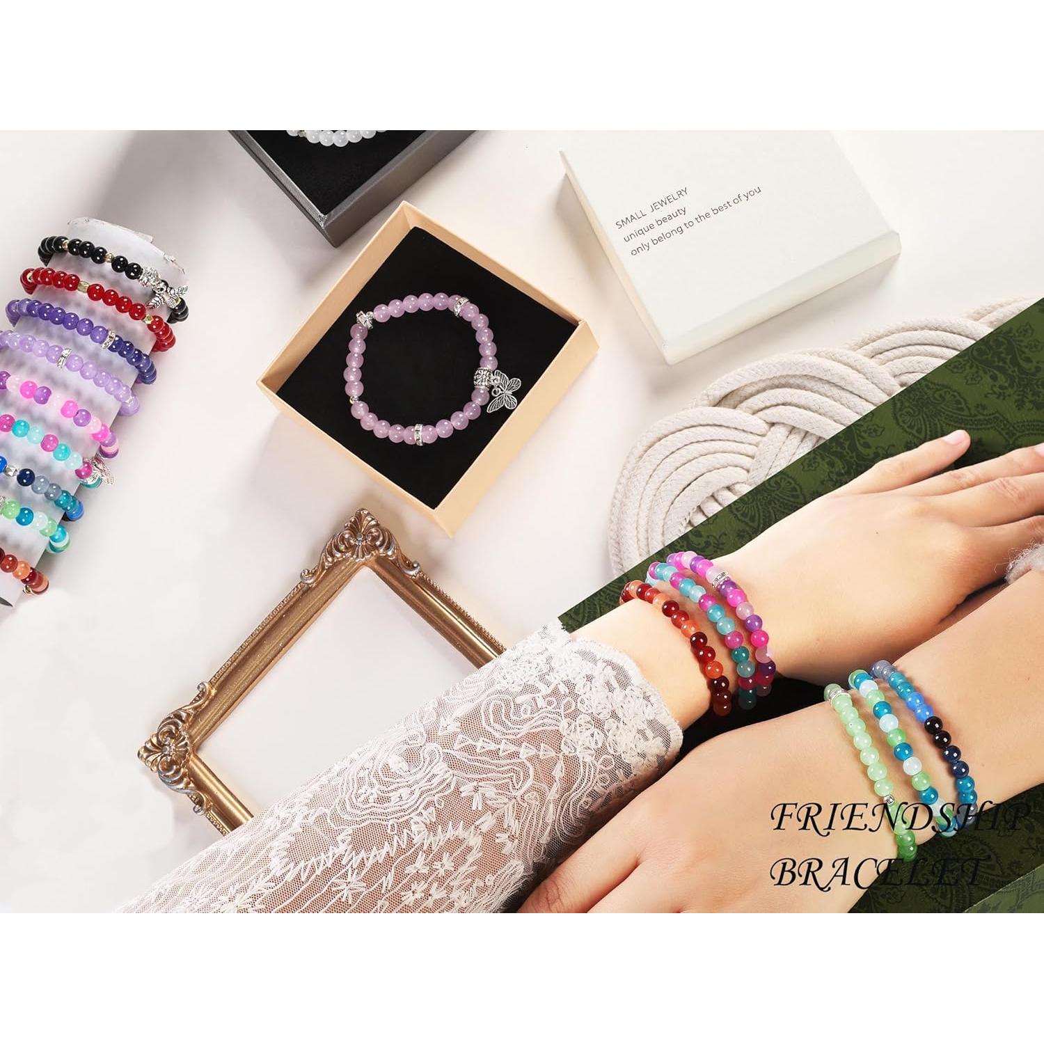 Kit de Fabricación de Pulseras de Cuentas de Vidrio XJRLUK 3000 Piezas 6mm 72 Colores