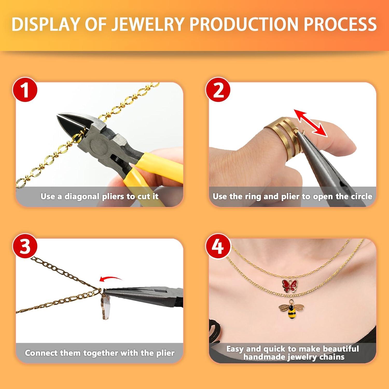 Kit de Joyería DIY Zesirmay 18K - 209 Piezas, Oro