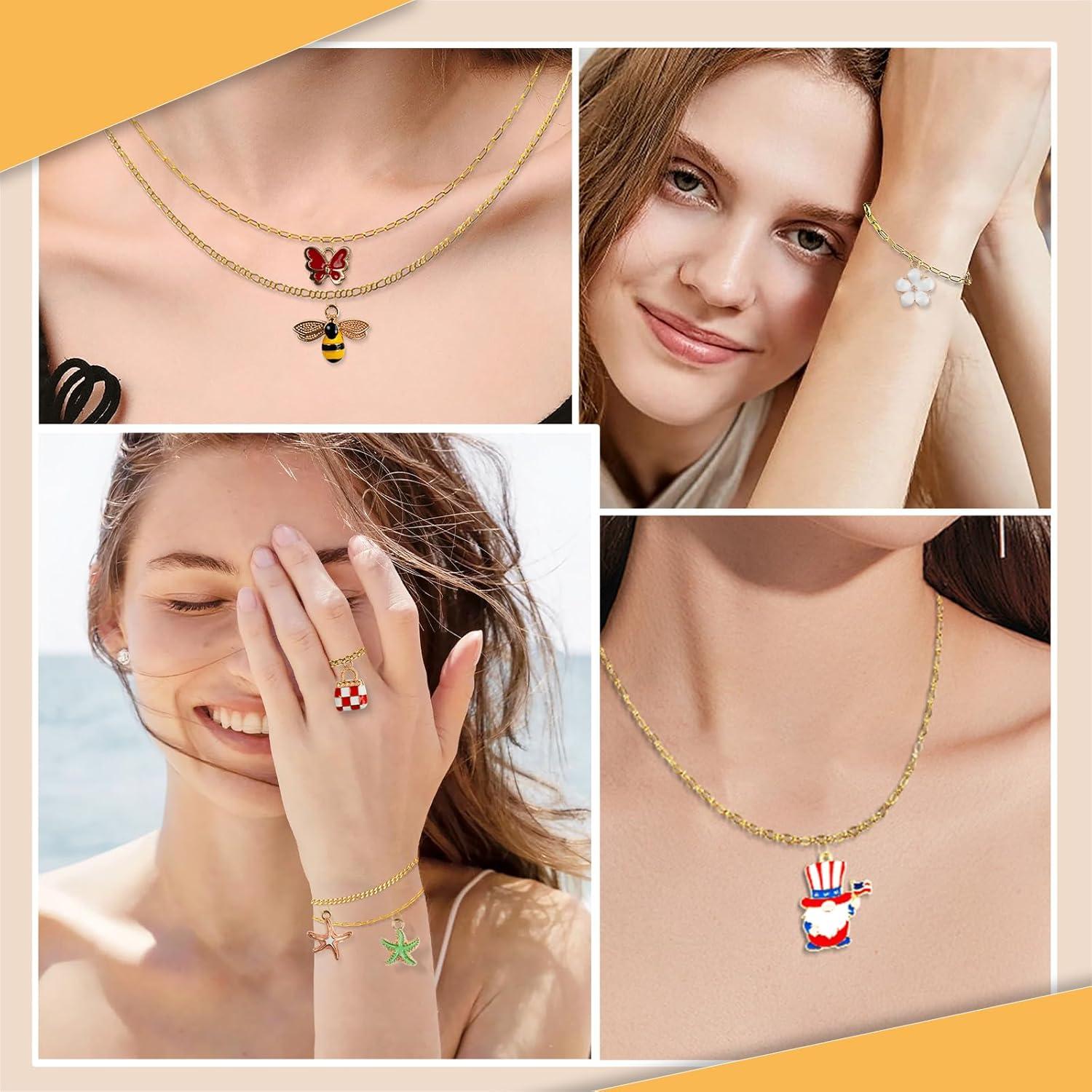 Kit de Joyería DIY Zesirmay 18K - 209 Piezas, Oro