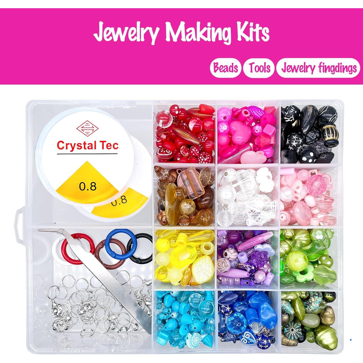 Kit de Fabricación de Joyas BoJia - 1121 Piezas Acrílicas Variadas