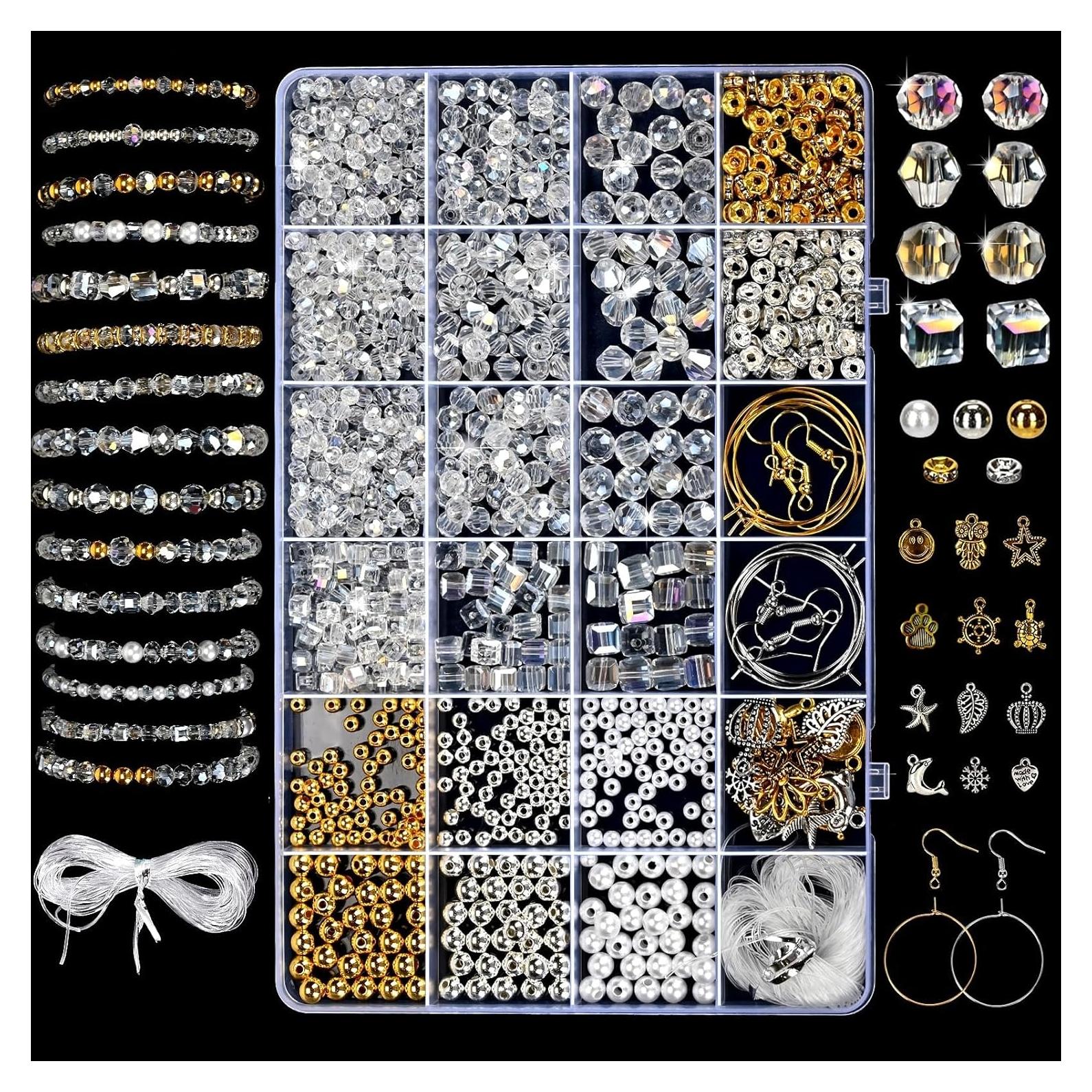 Kit de Pulseras de Perlas de Cristal Vtssvow 590 Piezas