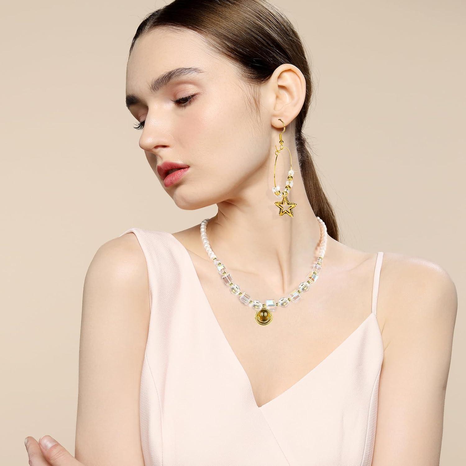 Kit de Pulseras de Perlas de Cristal Vtssvow 590 Piezas