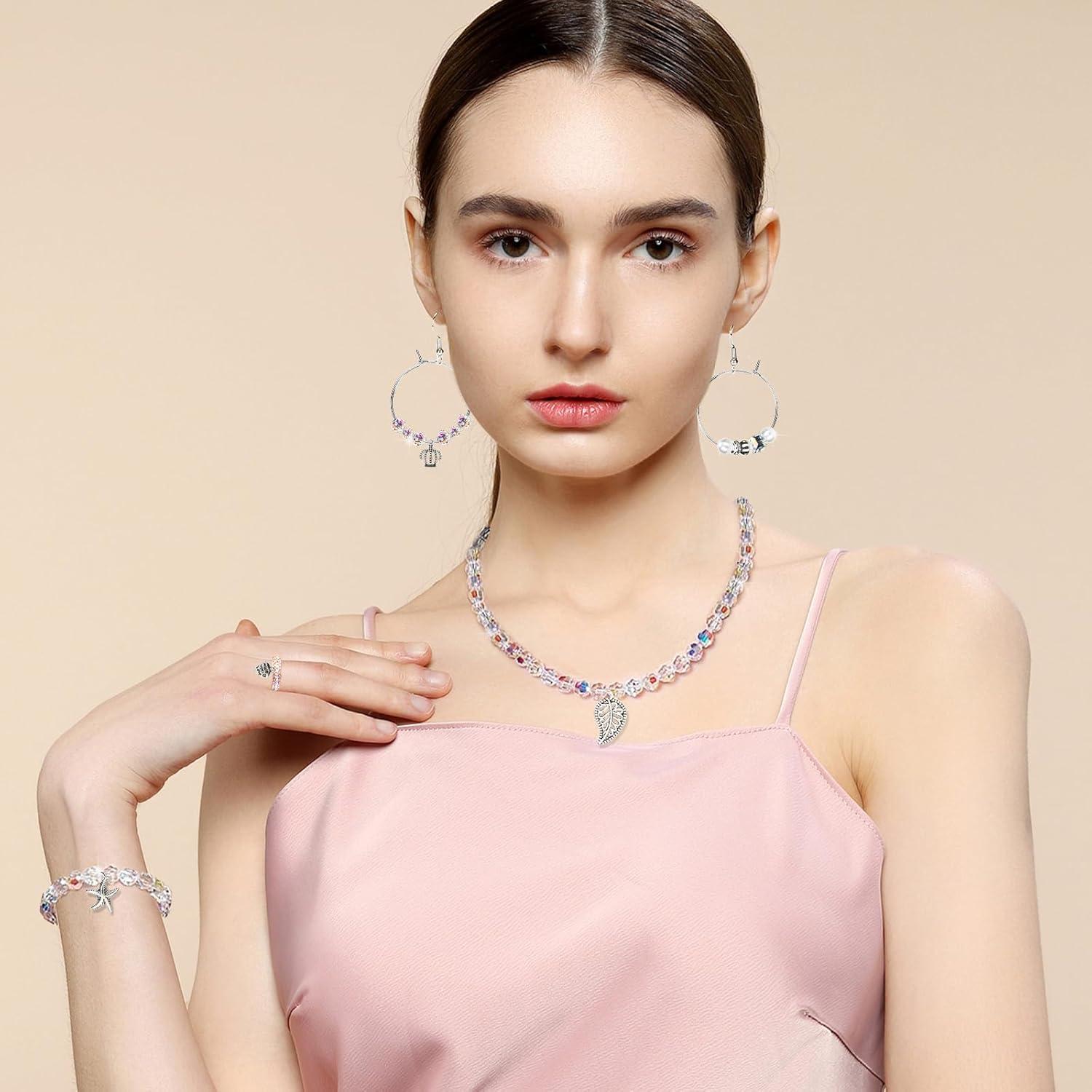 Kit de Pulseras de Perlas de Cristal Vtssvow 590 Piezas