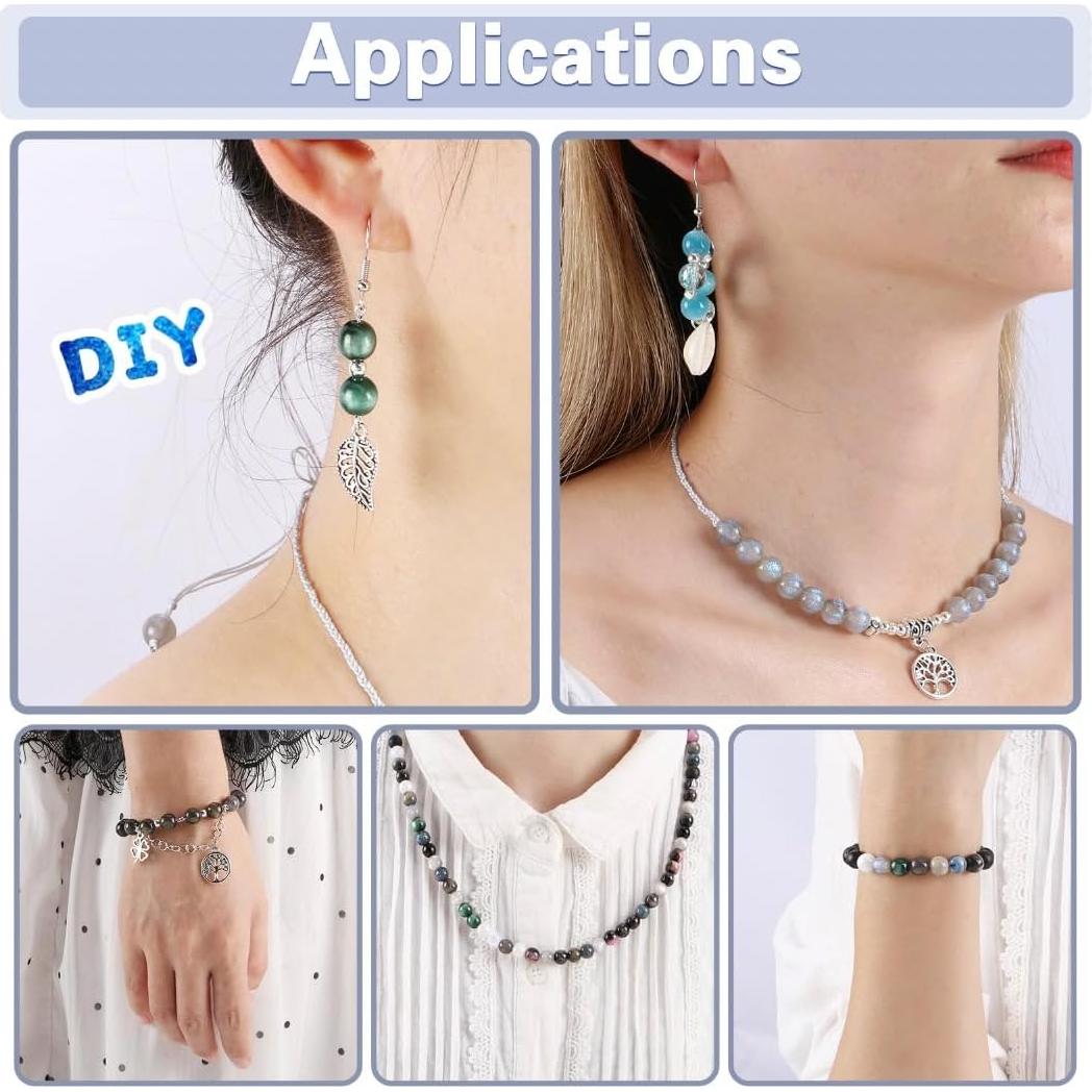 Kit de Perlas de Vidrio RUOMOXI Y 450 Piezas 8mm para Joyas