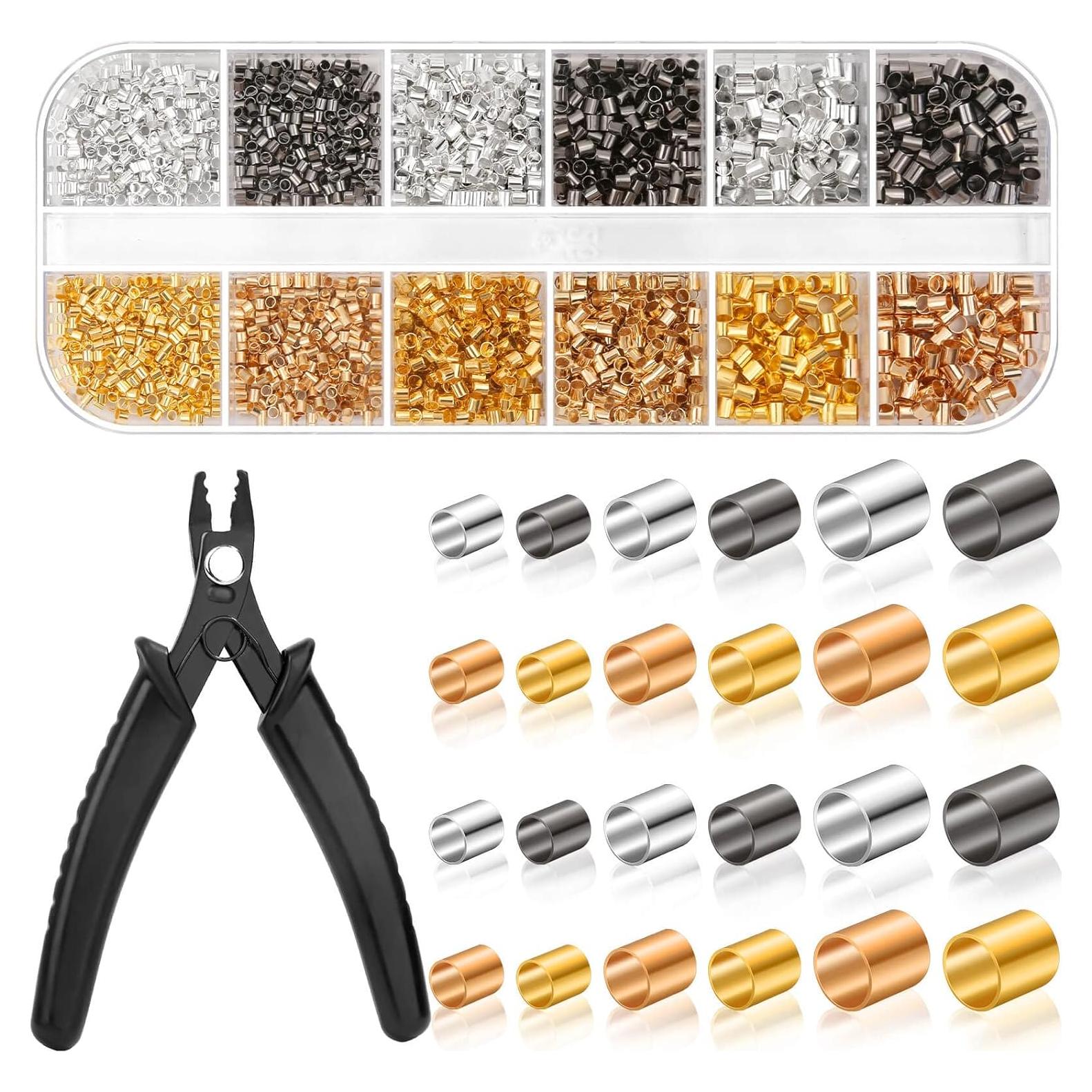 Cuentas de Crimpado Thrilez 2200 Piezas para Joyería DIY