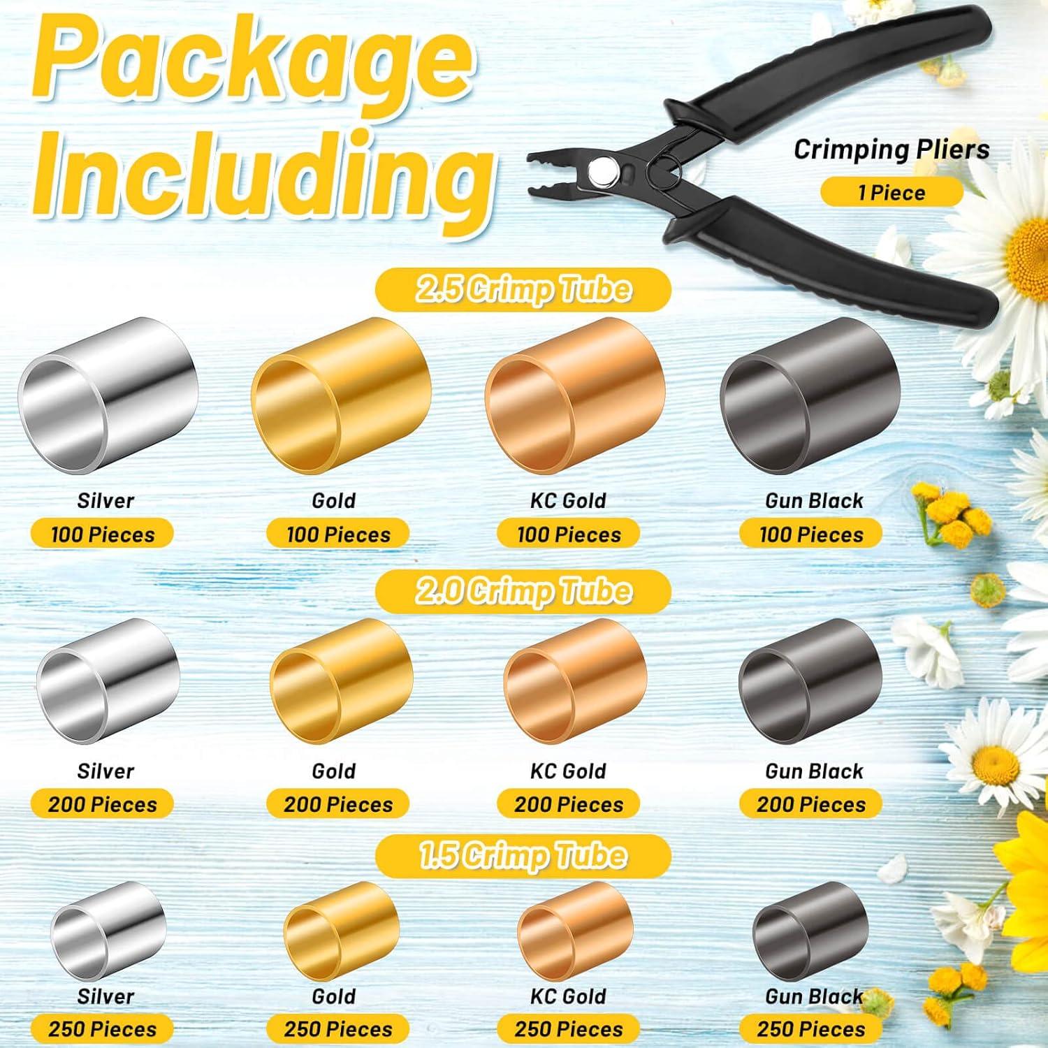 Cuentas de Crimpado Thrilez 2200 Piezas para Joyería DIY