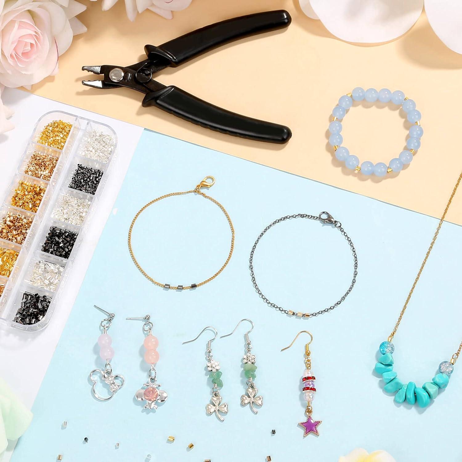 Cuentas de Crimpado Thrilez 2200 Piezas para Joyería DIY