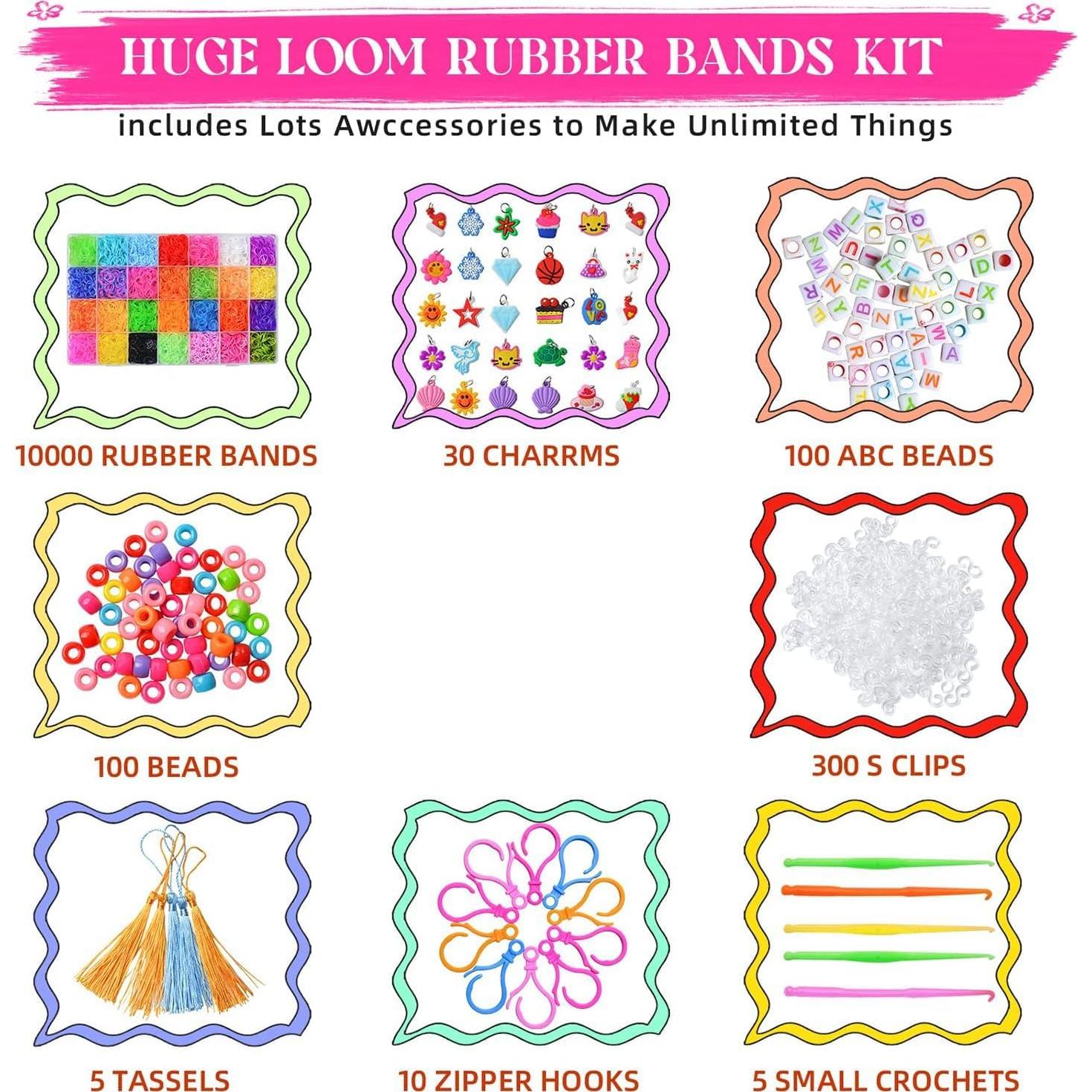 Kit de Pulseras de Goma DDCOWP 11000+ 28 Colores DIY