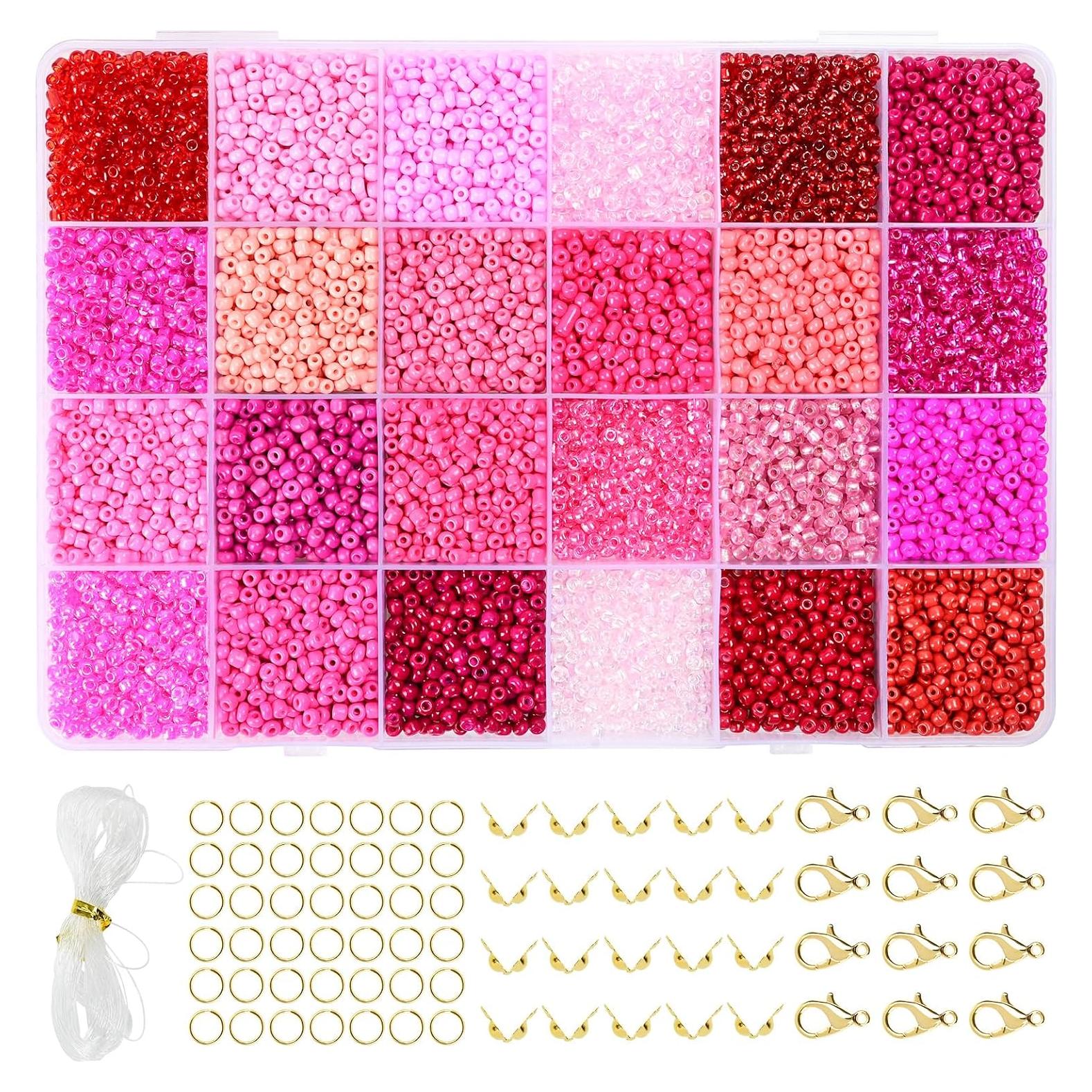 Kit de Cuentas de Vidrio Vtssvow 3mm 10000pcs Mezcla Roja