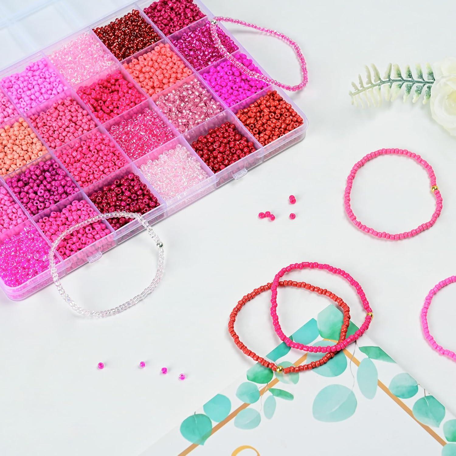 Kit de Cuentas de Vidrio Vtssvow 3mm 10000pcs Mezcla Roja