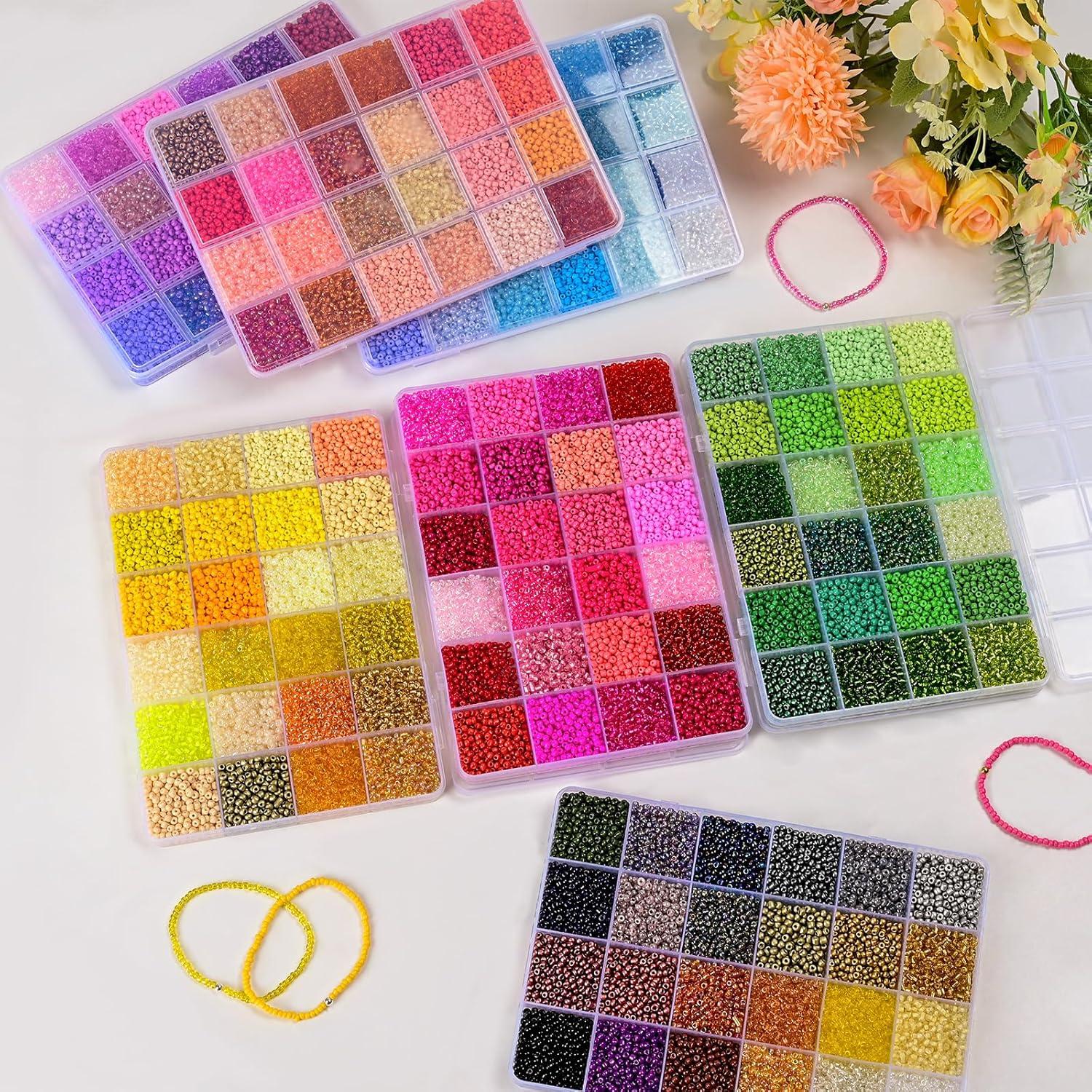 Kit de Cuentas de Vidrio Vtssvow 3mm 10000pcs Mezcla Roja