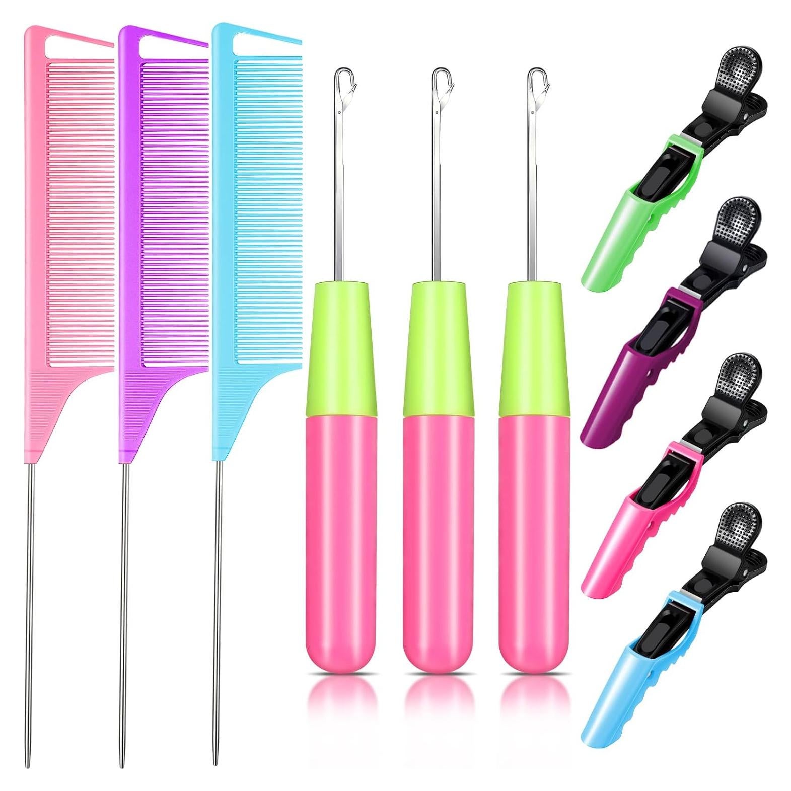 Juego de Agujas de Ganchillo y Clips para Cabello Luinabio - 10 Piezas