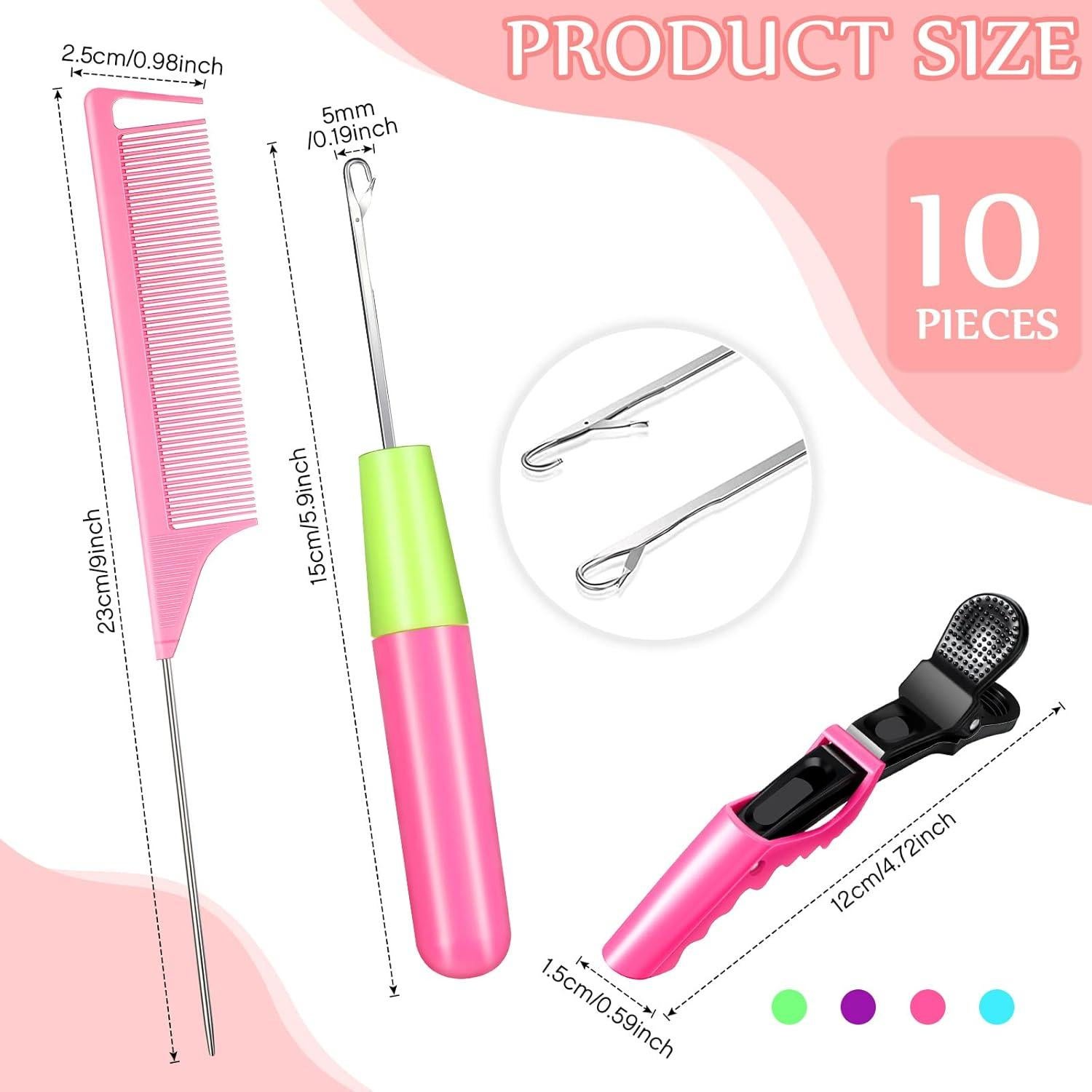Juego de Agujas de Ganchillo y Clips para Cabello Luinabio - 10 Piezas